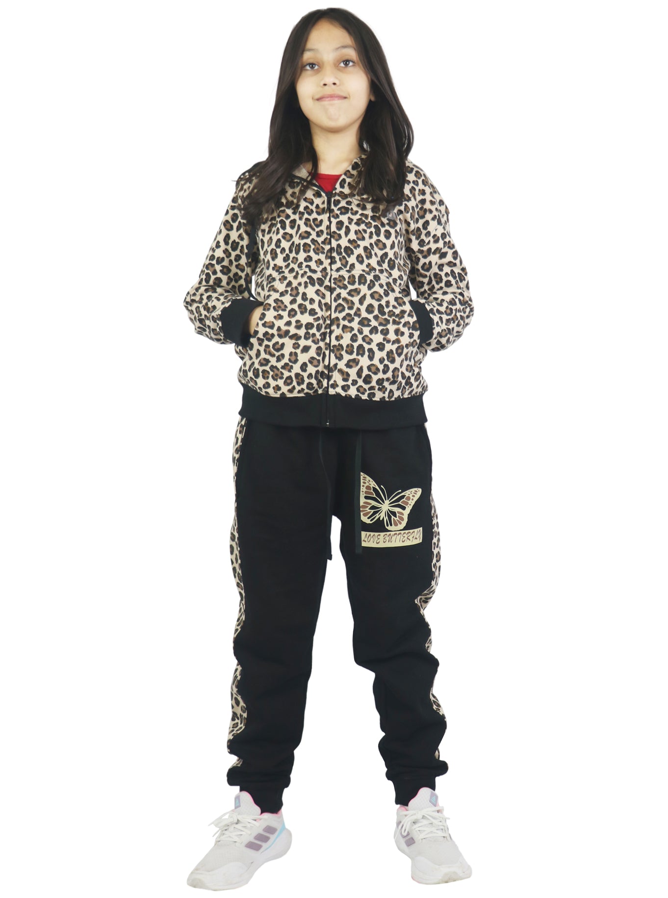 Bahob® 1 & 3 Pack Girls Tracksuits Set Top And Bottoms Fleece Zipper Hoodie Set 3-14 Years. - Bahob