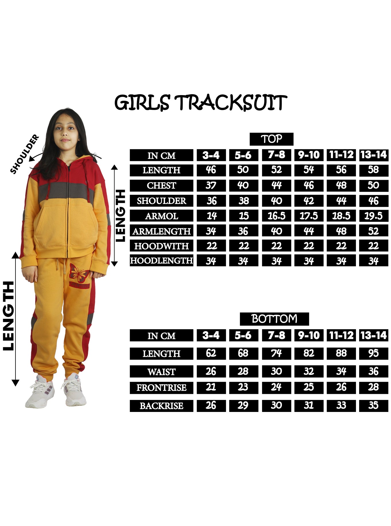 Bahob® 1 & 3 Pack Girls Tracksuits Set Top And Bottoms Fleece Zipper Hoodie Set 3-14 Years. - Bahob