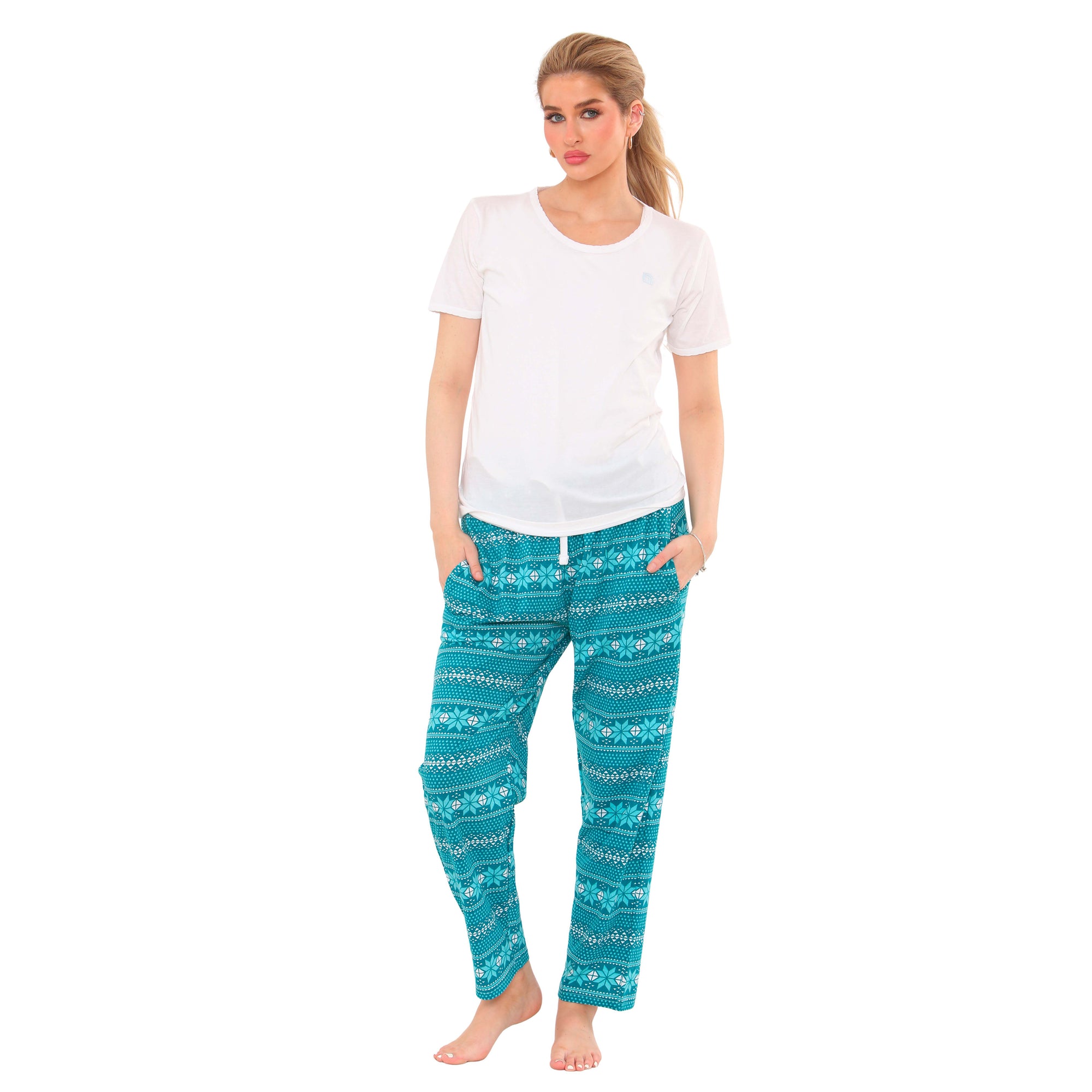 Women's Pyjamas Set Short Sleeve Cotton Printing Pjs Loungewear Soft Nightwear Sleepwear Set with Pockets Ladies Pjs Set S-XXL
