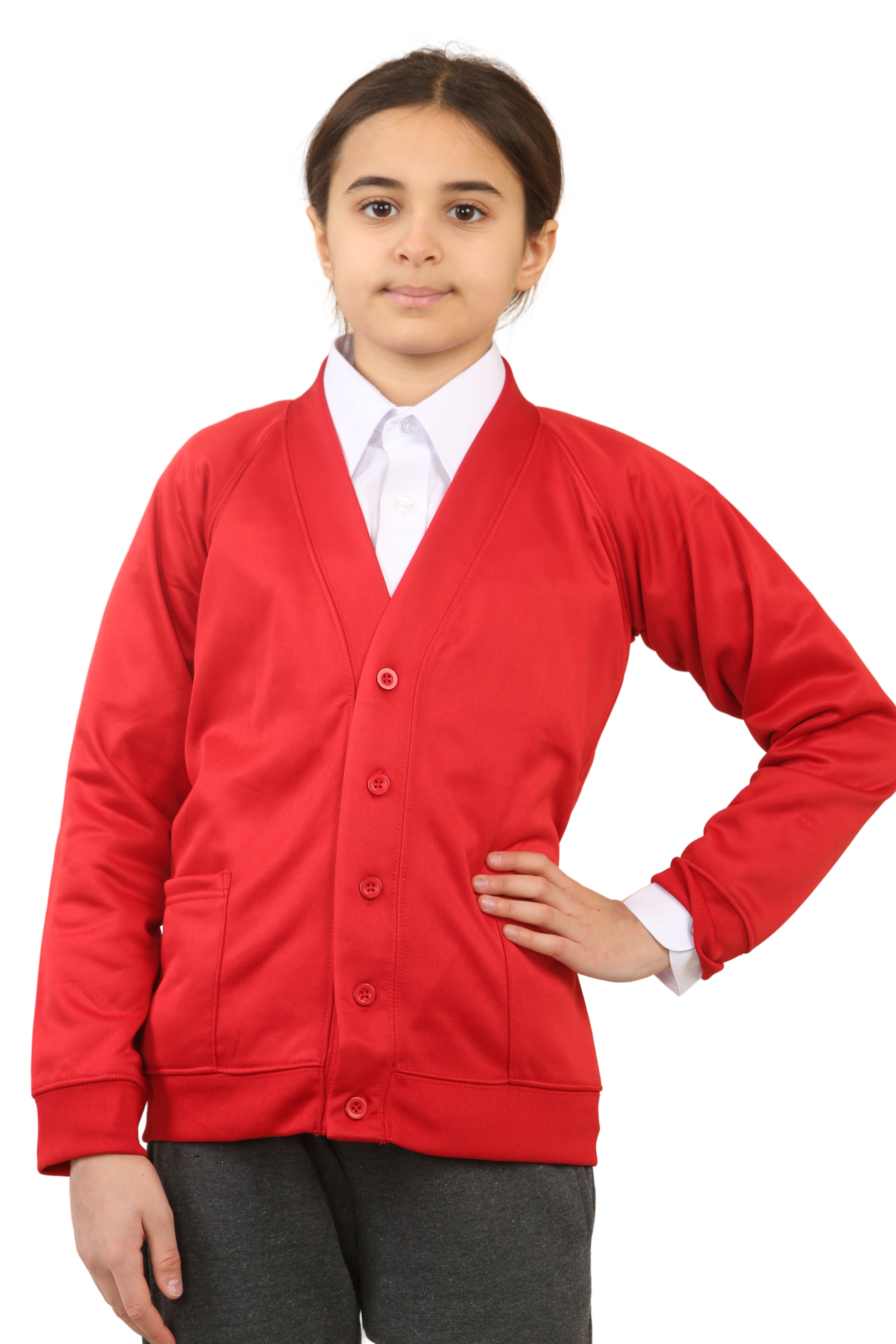 Bahob® Girls full sleeve cardigan uniform for school