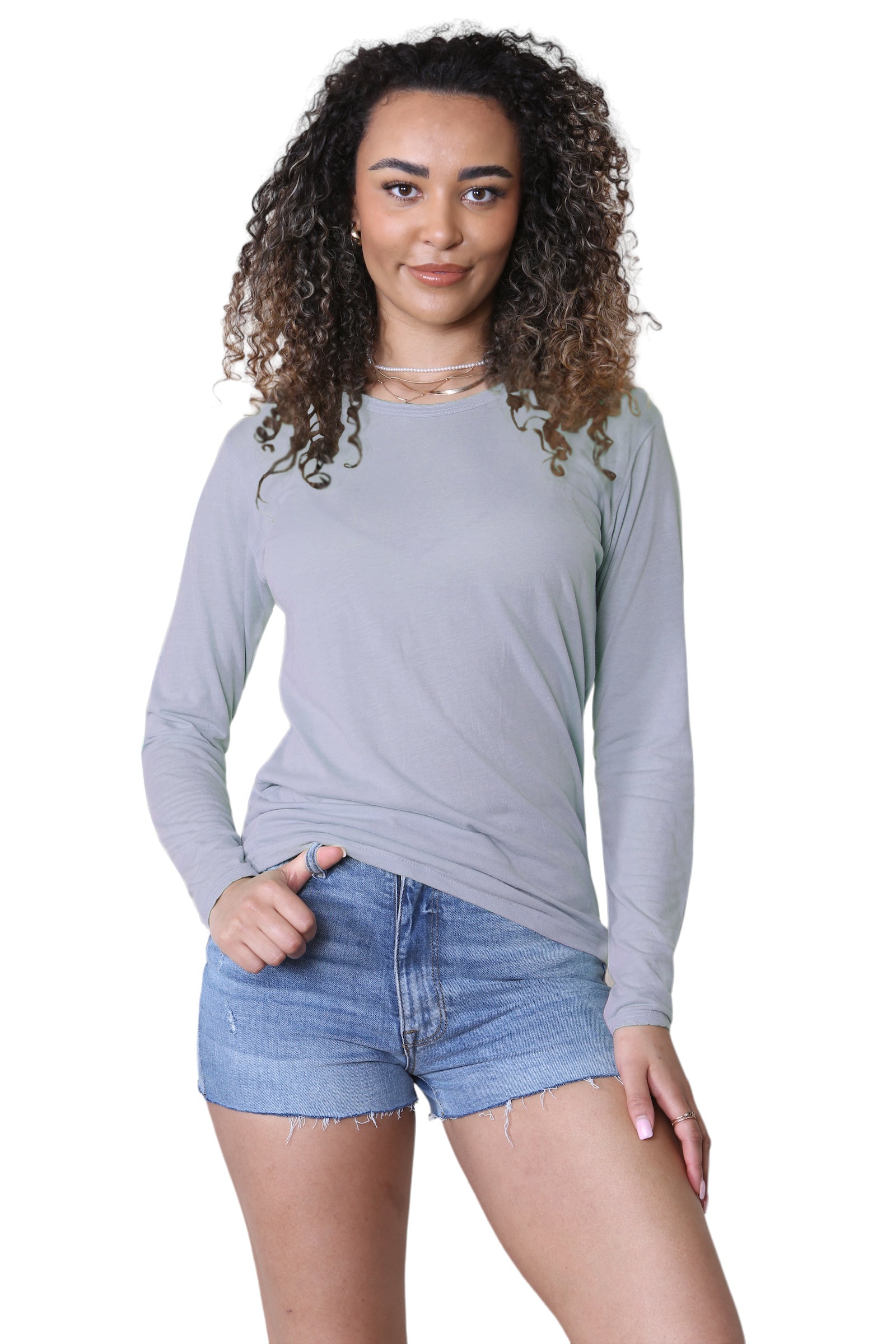 Bahob® 3 Pack Women's Classic-Fit Crewneck , Multipacks Ladies Long Sleeve T-Shirt Top S-XXL