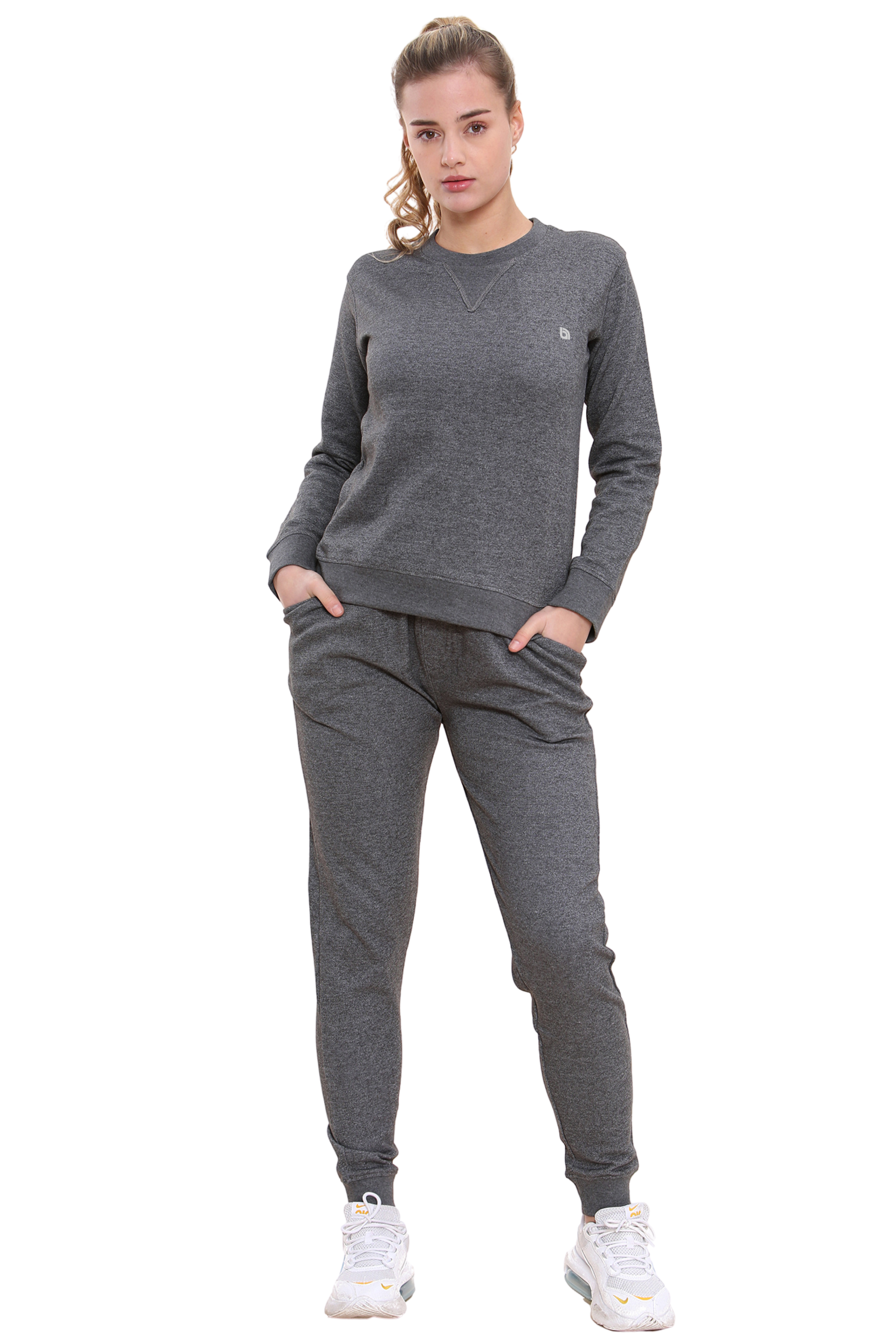 Bahob® Women’s Sportswear Set, Round Neck 2 Piece Women Track Suit Ladies Track Suit Stretch Leggings Yoga Workout Tracksuits Activewear Set S to XL