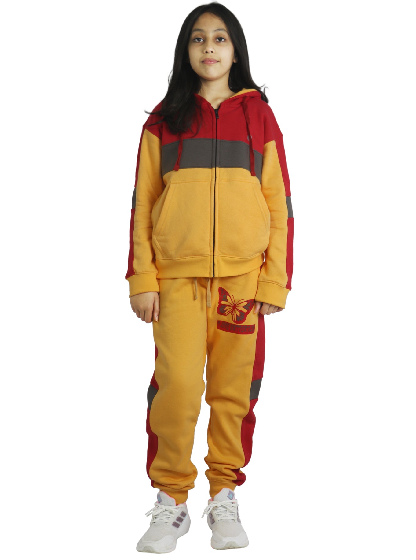 Bahob® 1 & 3 Pack Girls Tracksuits Set Top And Bottoms Fleece Zipper Hoodie Set 3-14 Years. - Bahob