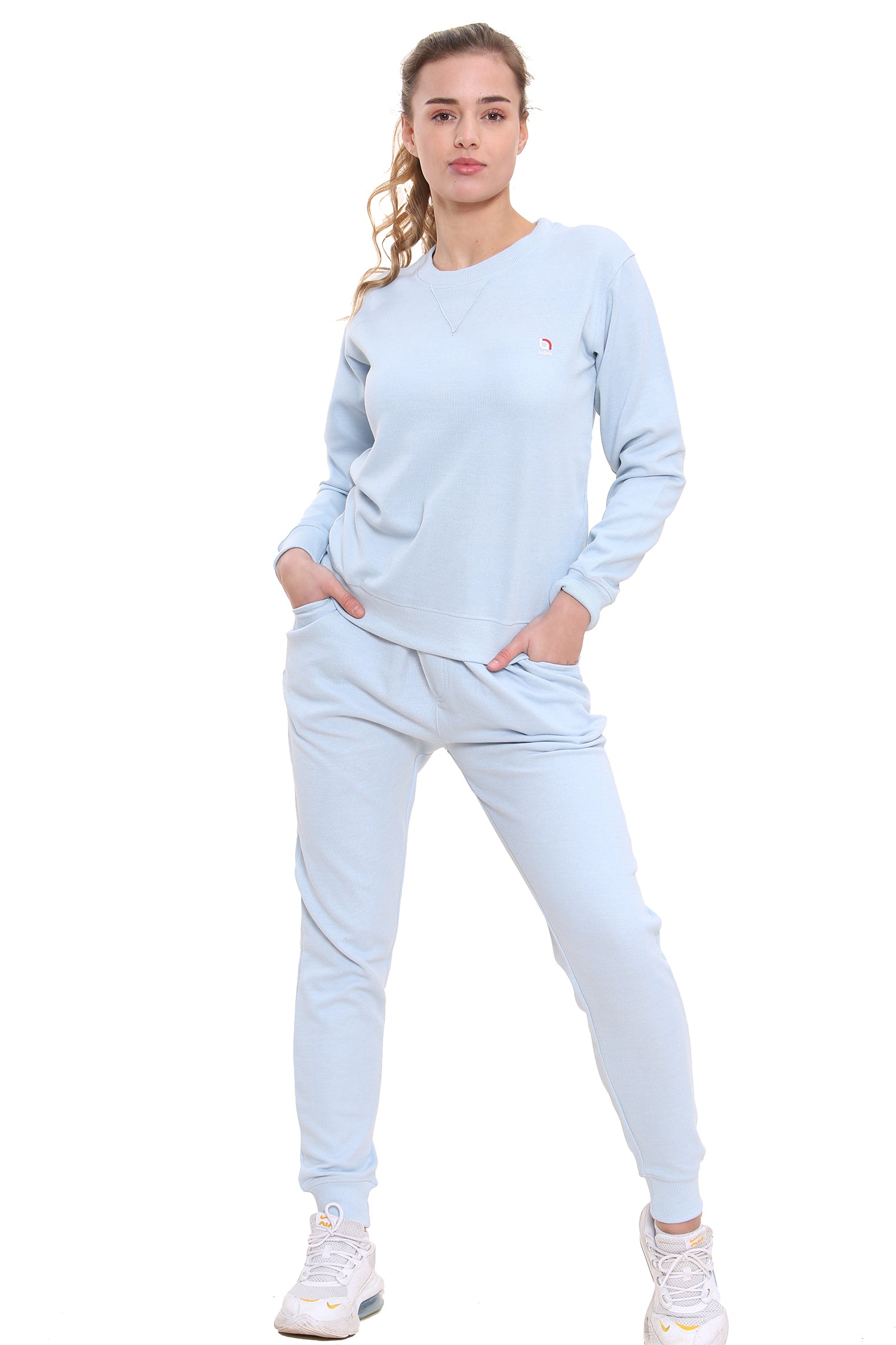 Bahob® Women’s Sportswear Set, Round Neck 2 Piece Women Track Suit Ladies Track Suit Stretch Leggings Yoga Workout Tracksuits Activewear Set S to XL