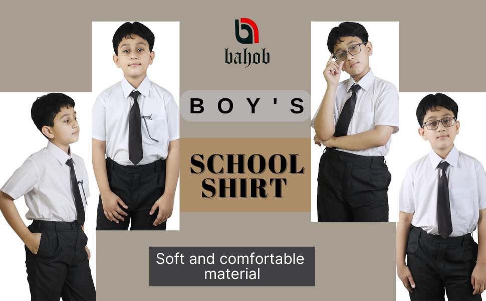 Bahob® 2 Pack boys dress shirts for School