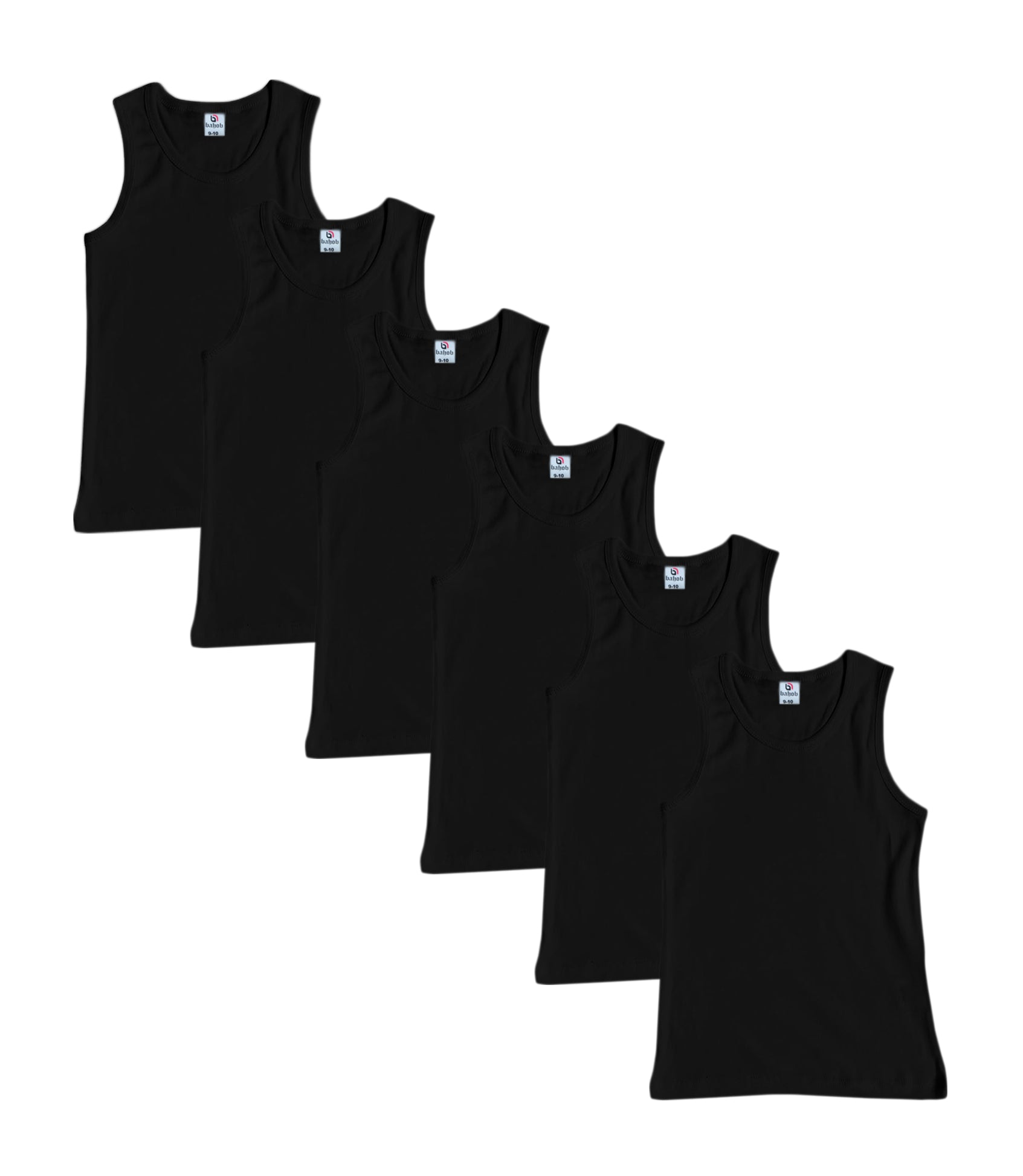 Bahob® 6 Pack Boy's Underwear Vests Soft Cotton Tank Tops Kids Sleeveless Vests Undershirts 100% Cotton