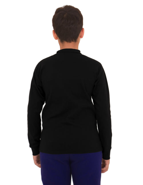 2 Pack Kids Girls Boys High Neck Long Sleeve Polo Tops Turtleneck Jumper Cotton Rib Top 5-14 Years