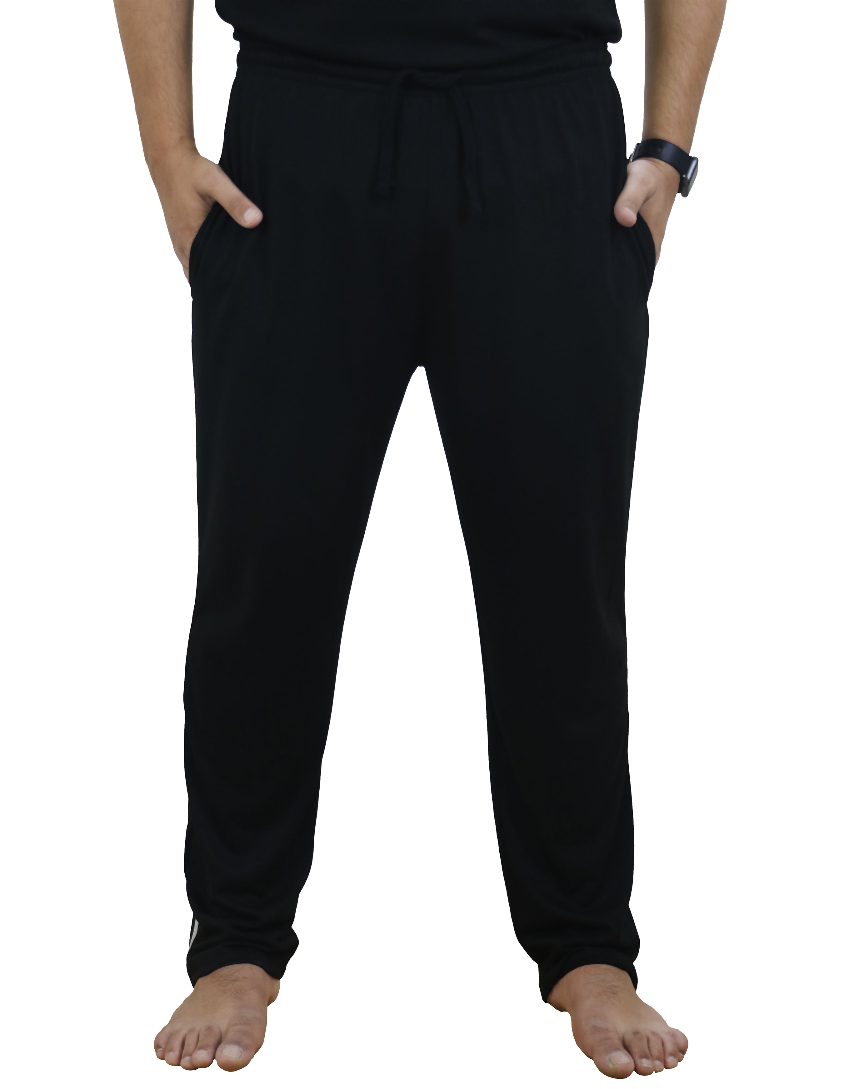 Bahob® Mens Long Lounge Wear Pants Nightwear 2 Pack Pyjama Bottoms Sleepwear Elasticated Waist Striped Jogging Casual Gym Lightweight Loungewear mens lounge pants Sizes S-3XL