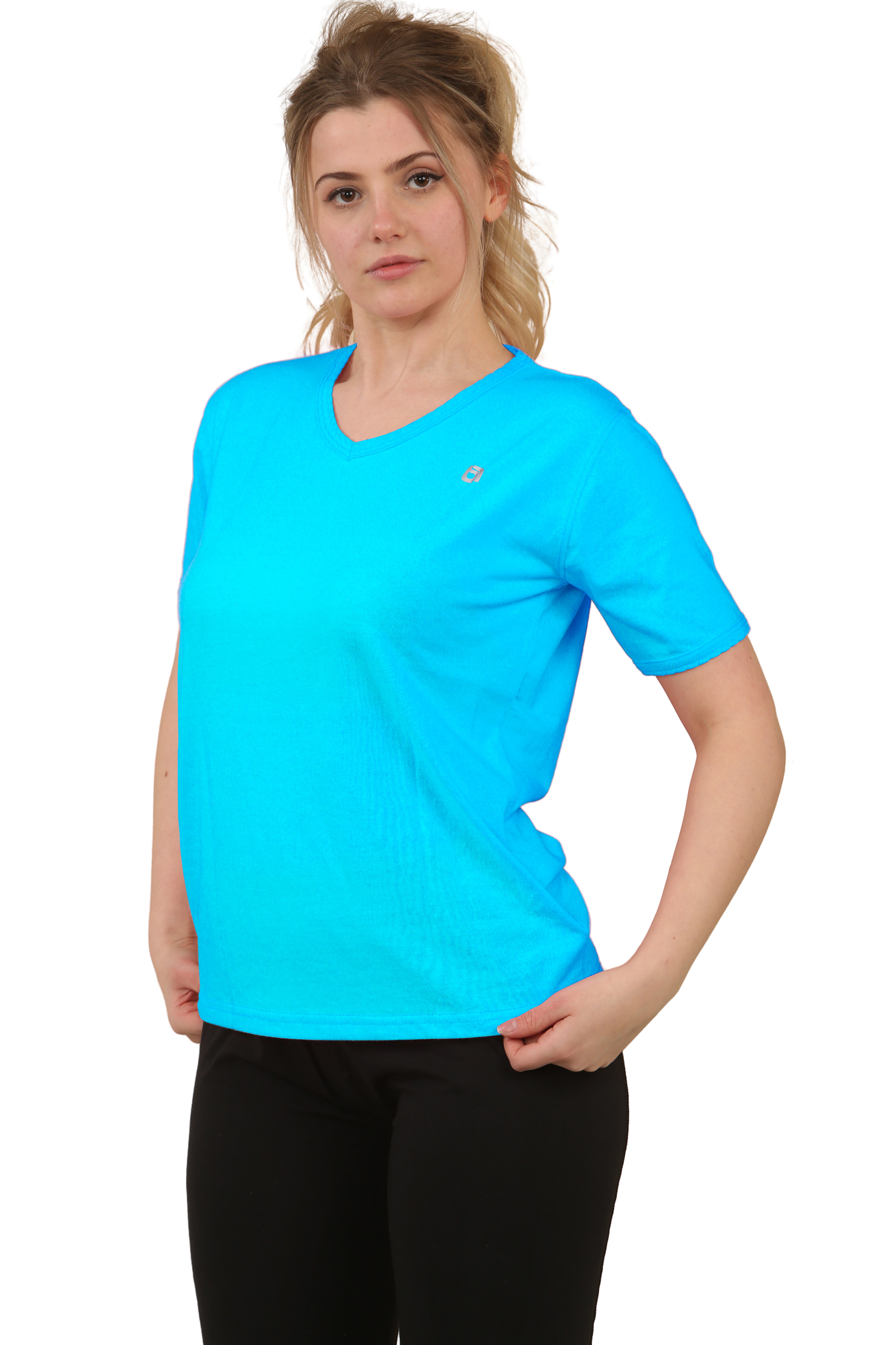 Bahob® 2 Pack Women's Classic-Fit Short-Sleeve V-NeckT-Shirt Plain Cotton T-Shirt Multipacks S-XXL
