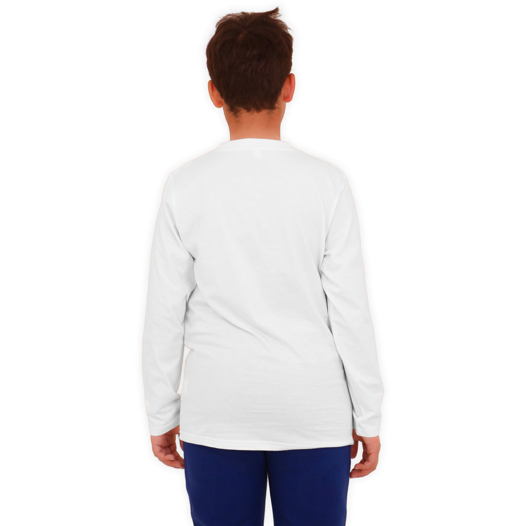 3 Pack Boys Girls Long Sleeved Top Round Neck Kids T Shirts Soft Cotton PE Top 5-14 Years