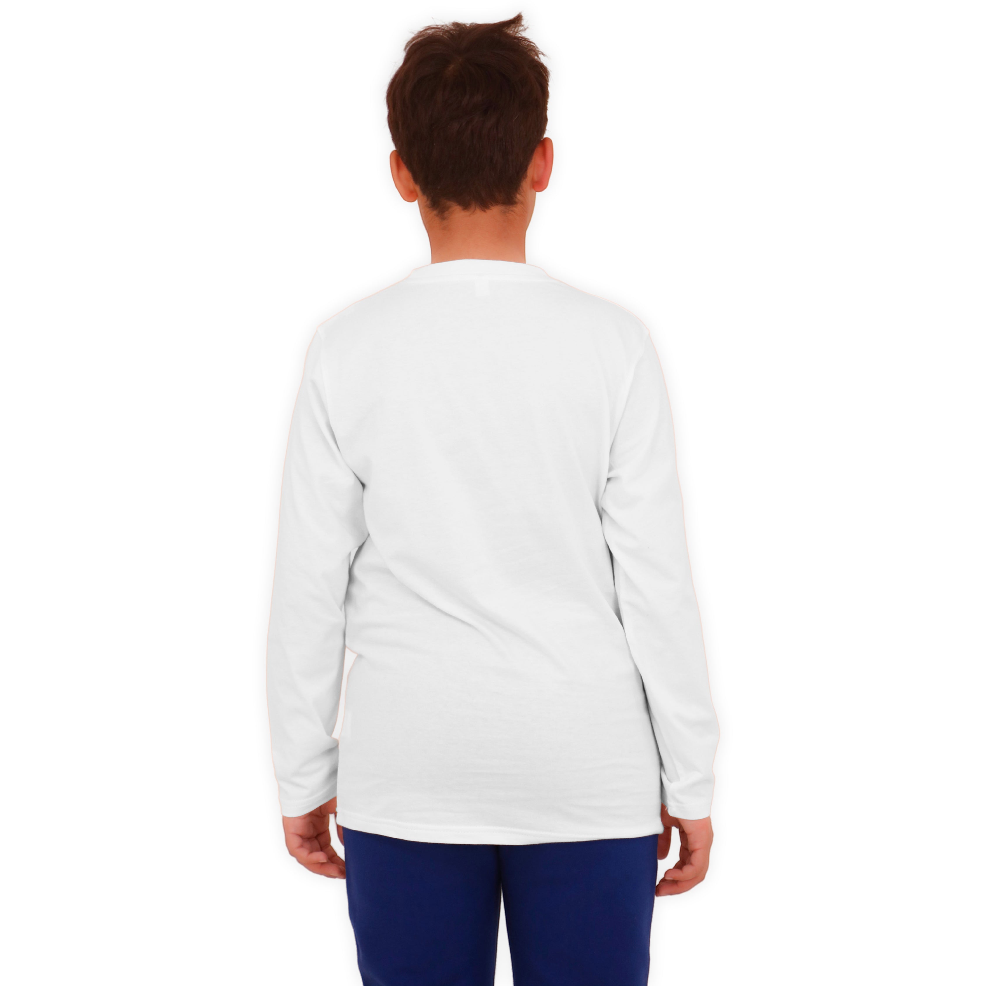3 Pack Boys Girls Long Sleeved Top Round Neck Kids T Shirts Soft Cotton PE Top 5-14 Years