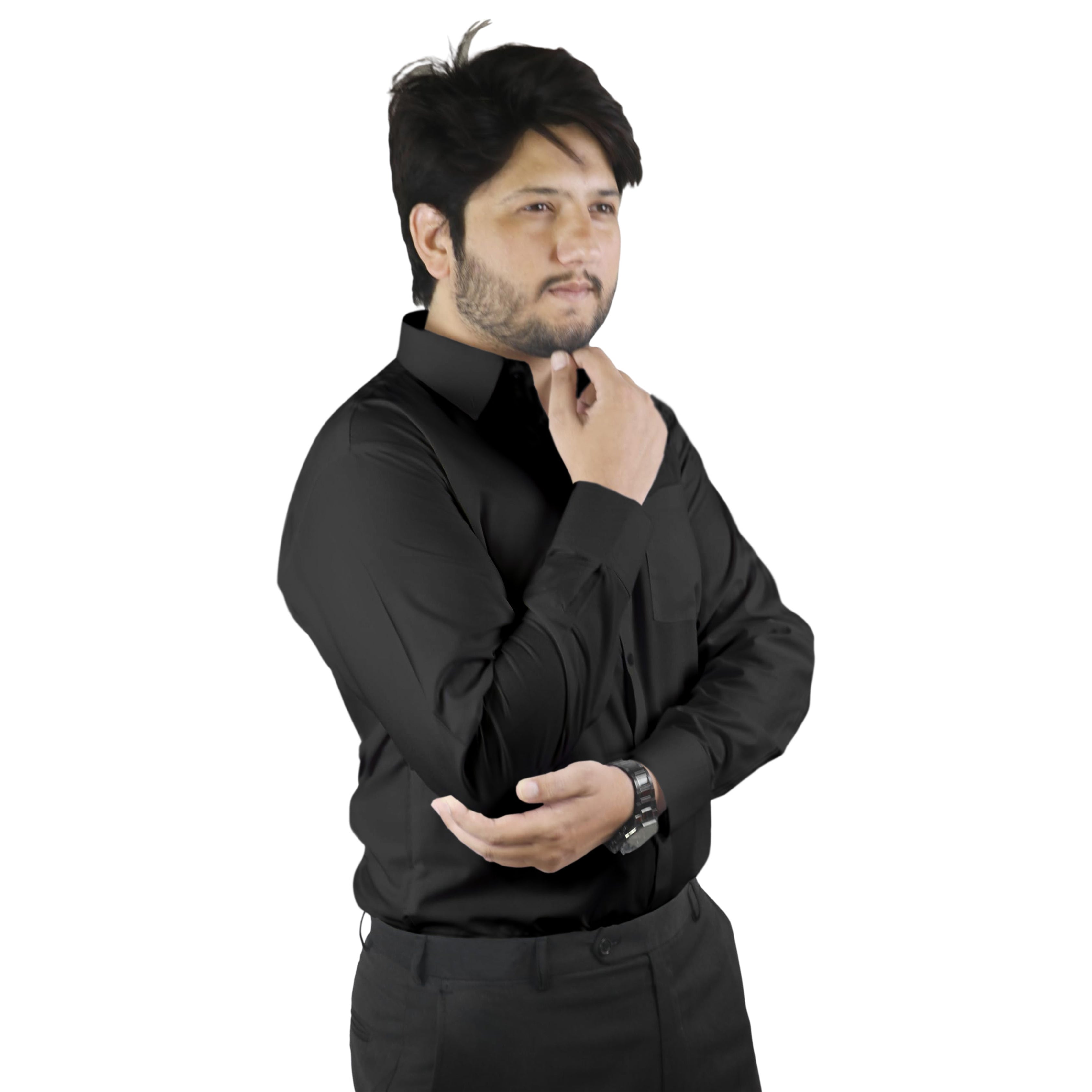 Bahob® Men's Formal Dress Shirt Long Sleeve Mens Dress Shirt 100% Cotton Plain Business Wedding Work Causal Button Down Shirts for Men with Pocket S-3XL