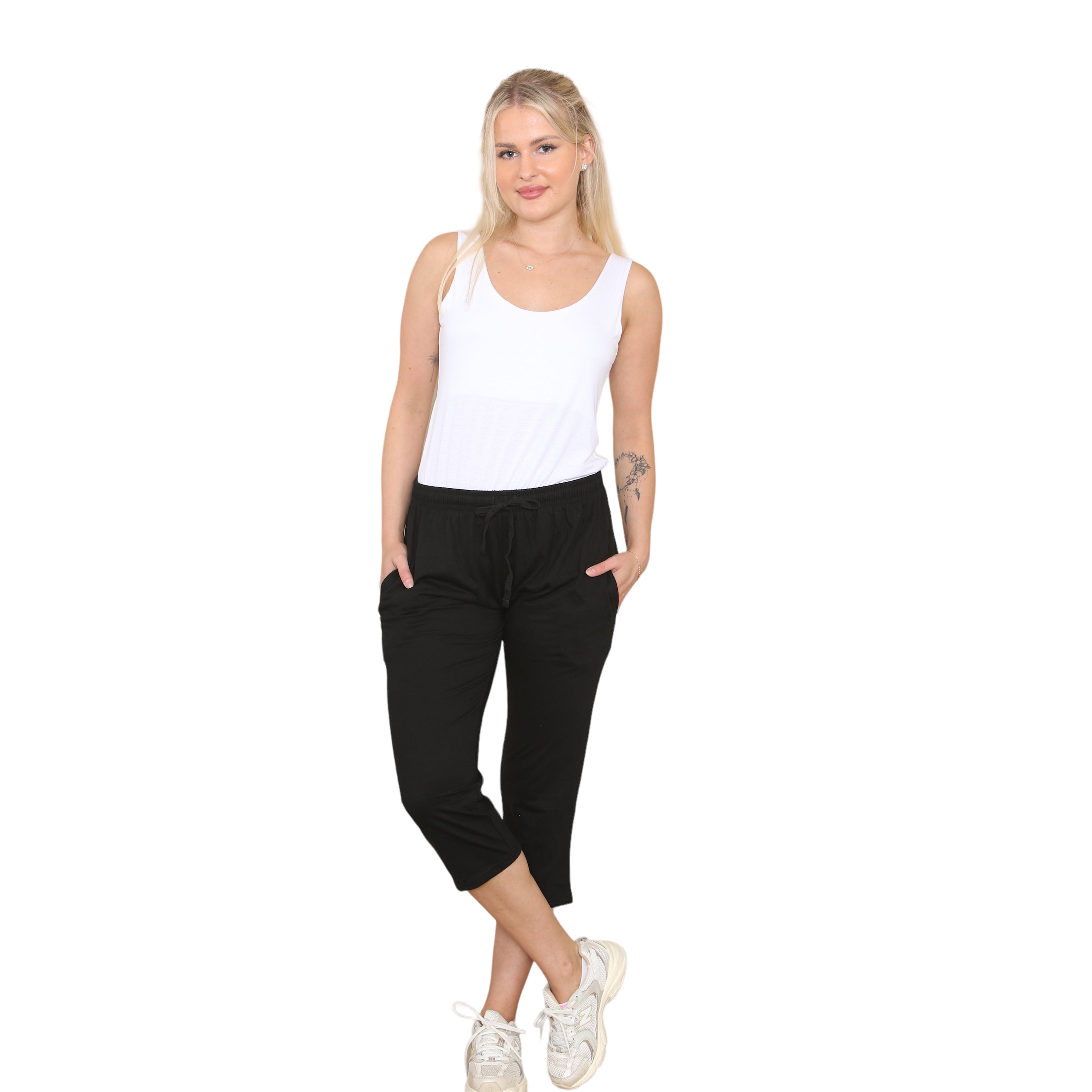 Bahob® 2 Pack Women's Pajama's Bottoms Lounge Capri Pants Soft Cropped Pjs Trouser For Women's Girls Sleepwear S-XXL