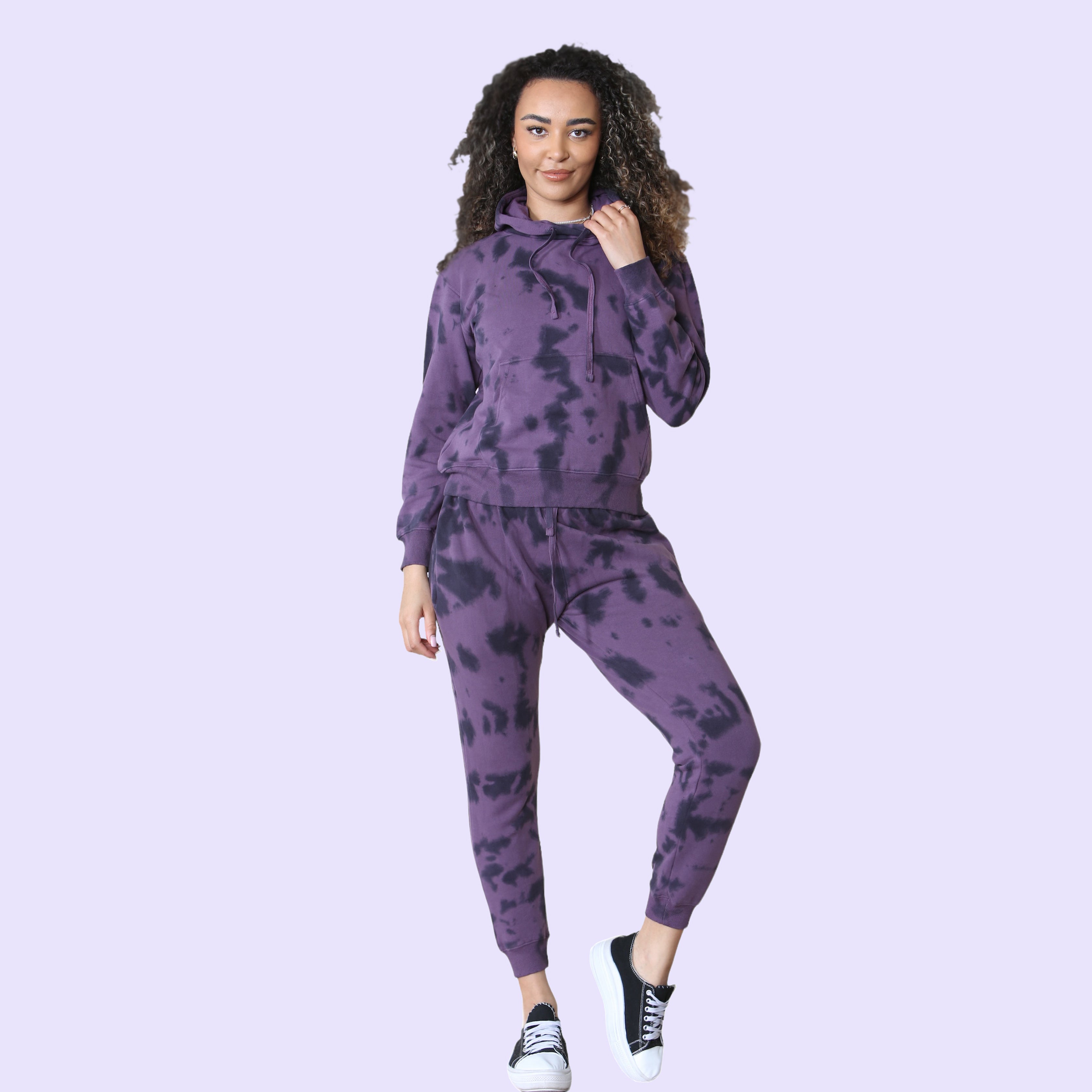 Bahob® Women’s Tracksuit Set Tie Dye Printed 2 Piece Hoodie and Stretch Jogger Gym Wear Tracksuits Active wear Set S to XXL