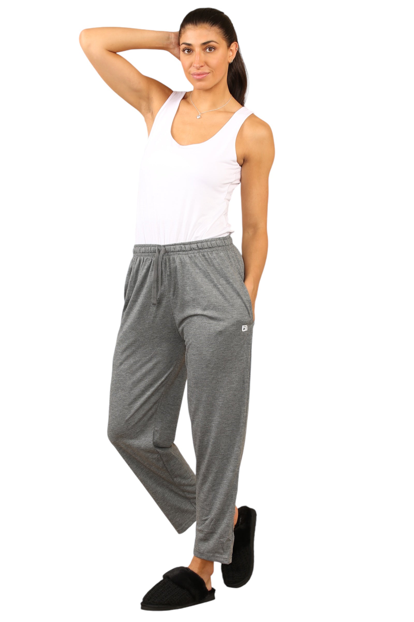 Bahob® 2 Pack Women's Pyjama Bottoms Womens Pants Soft Lounge Pants Sleep Pajama Bottoms with Pocket Women's Sleepwear Trousers S-XXL