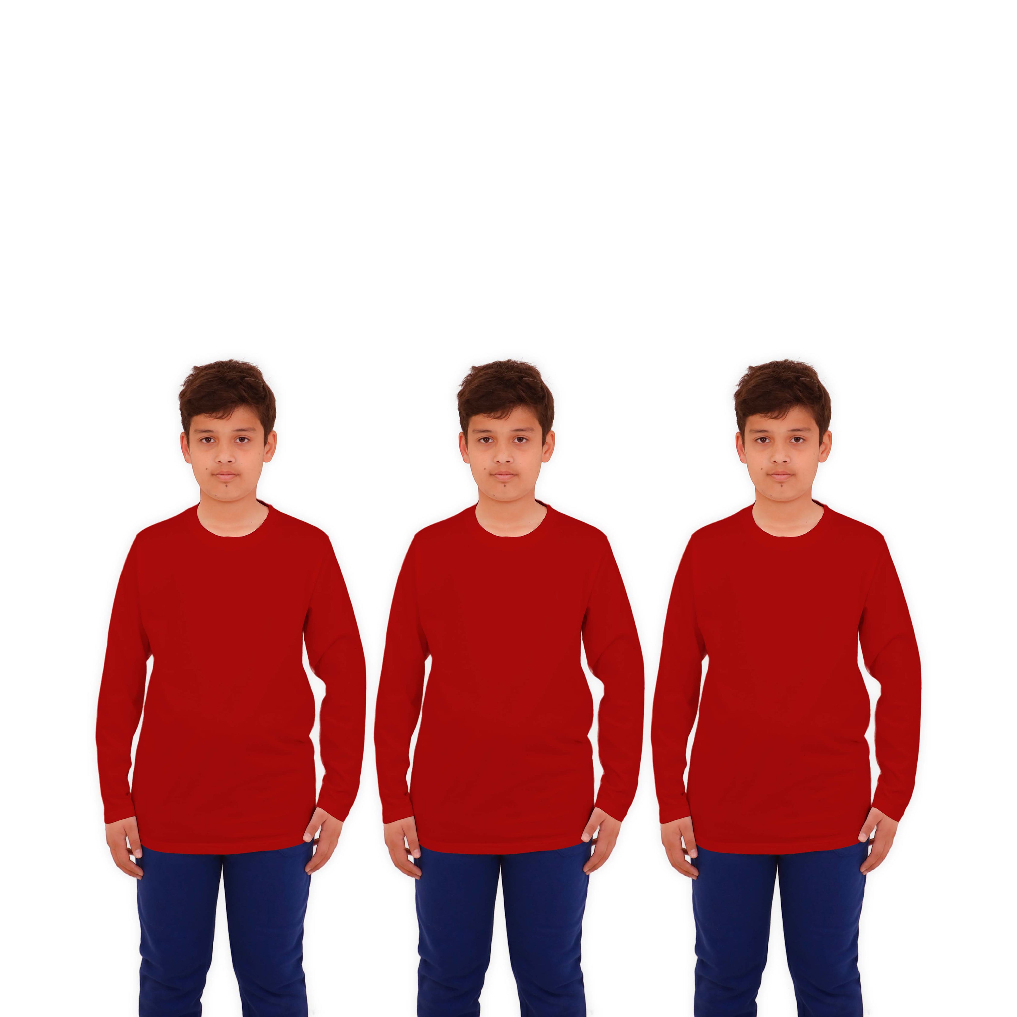 3 Pack Boys Girls Long Sleeved Top Round Neck Kids T Shirts Soft Cotton PE Top 5-14 Years