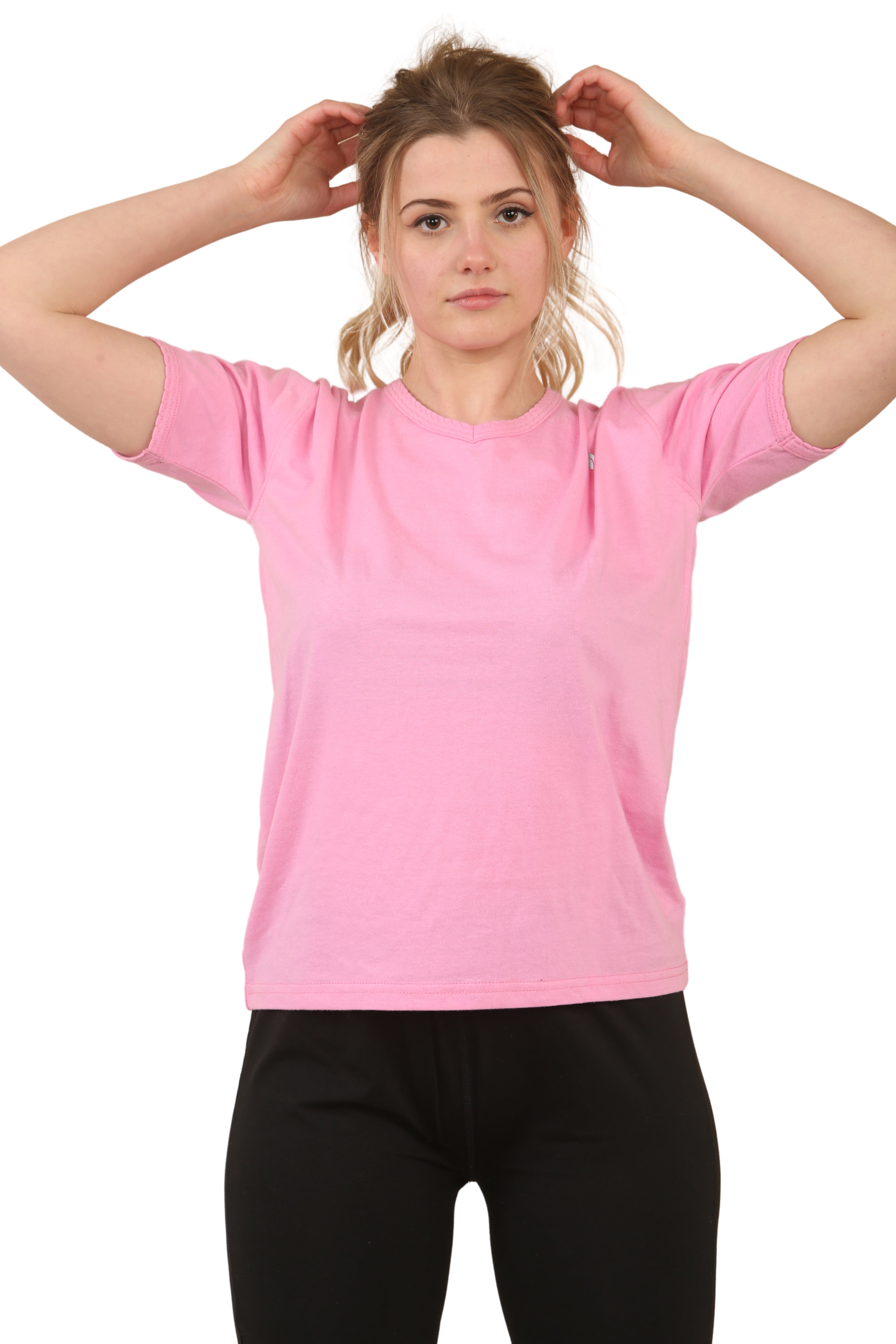 Bahob® 2 Pack Women's Classic-Fit Short-Sleeve V-NeckT-Shirt Plain Cotton T-Shirt Multipacks S-XXL