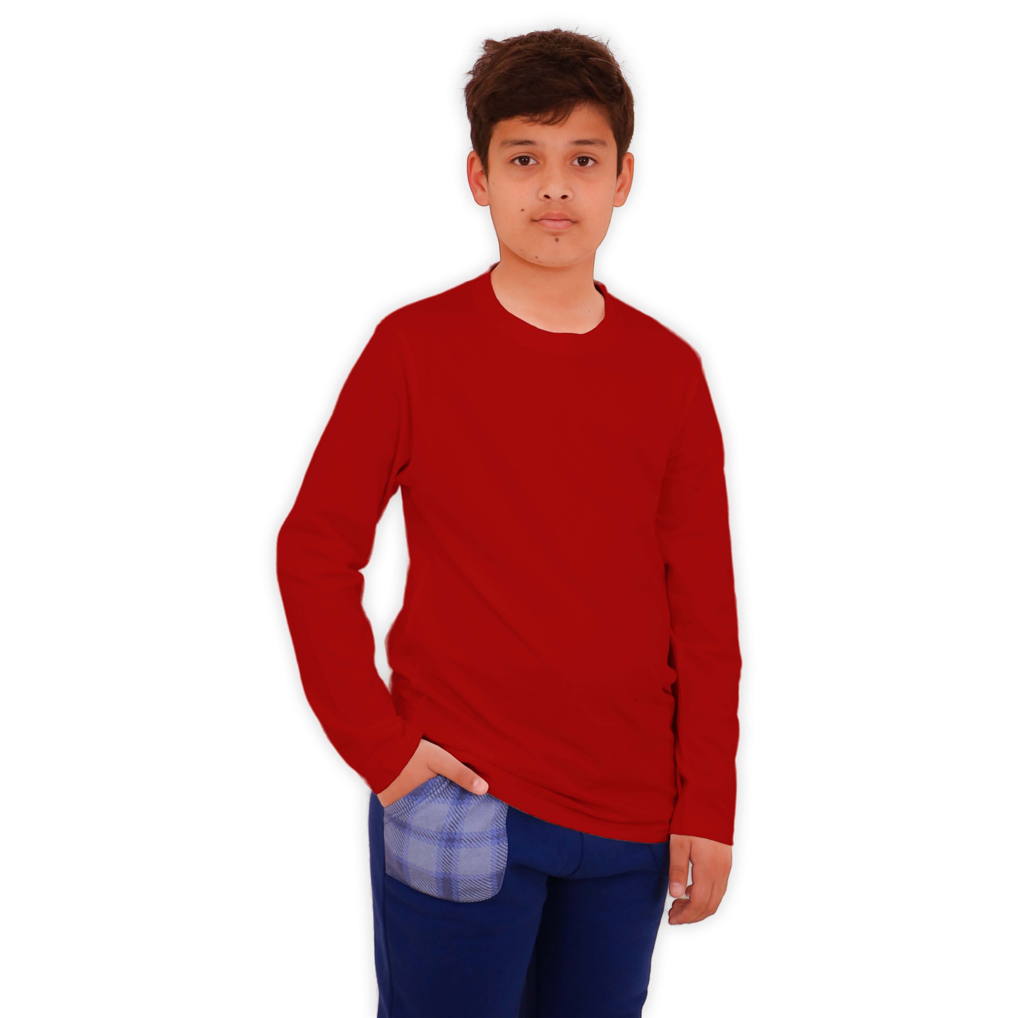 3 Pack Boys Girls Long Sleeved Top Round Neck Kids T Shirts Soft Cotton PE Top 5-14 Years
