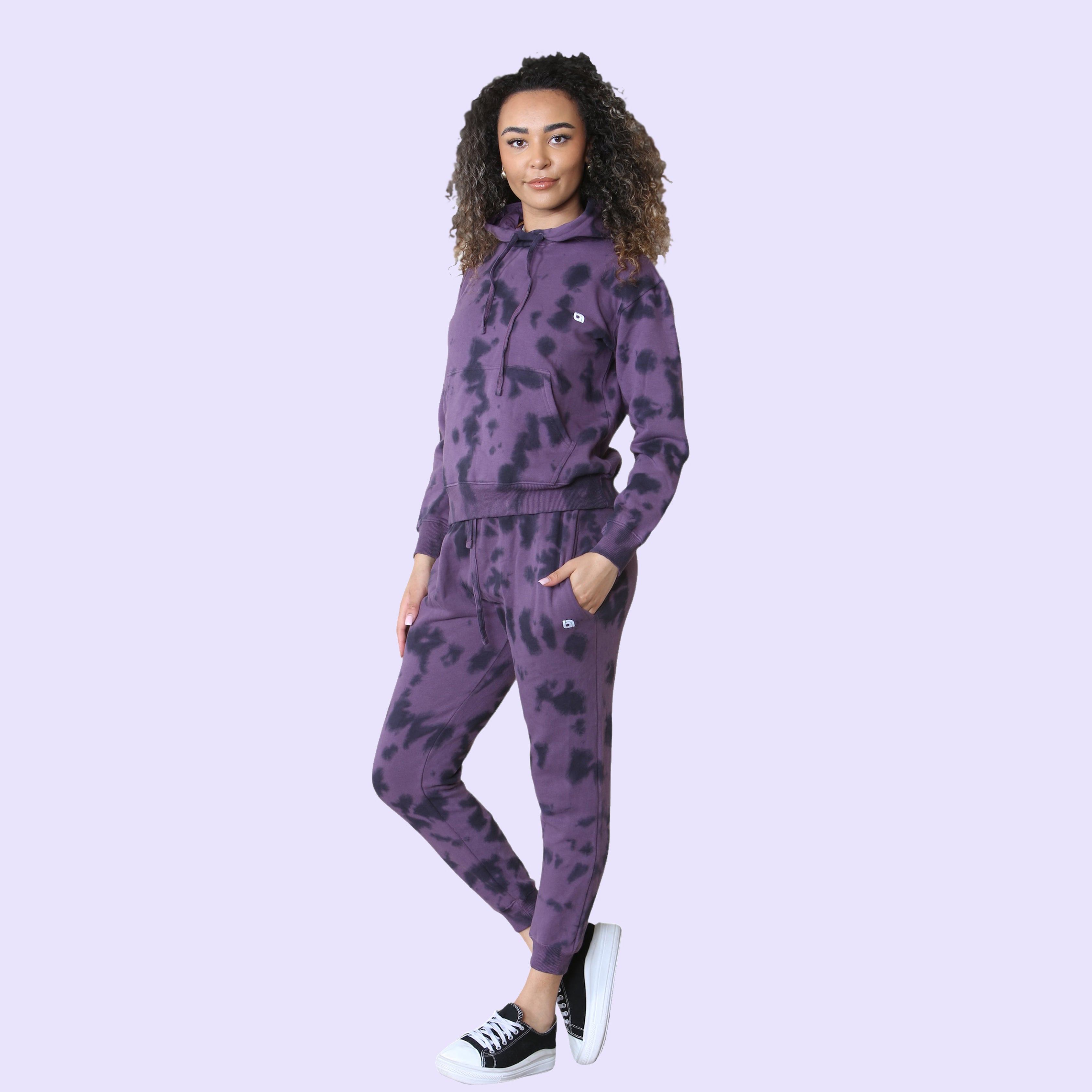 Bahob® Women’s Tracksuit Set Tie Dye Printed 2 Piece Hoodie and Stretch Jogger Gym Wear Tracksuits Active wear Set S to XXL