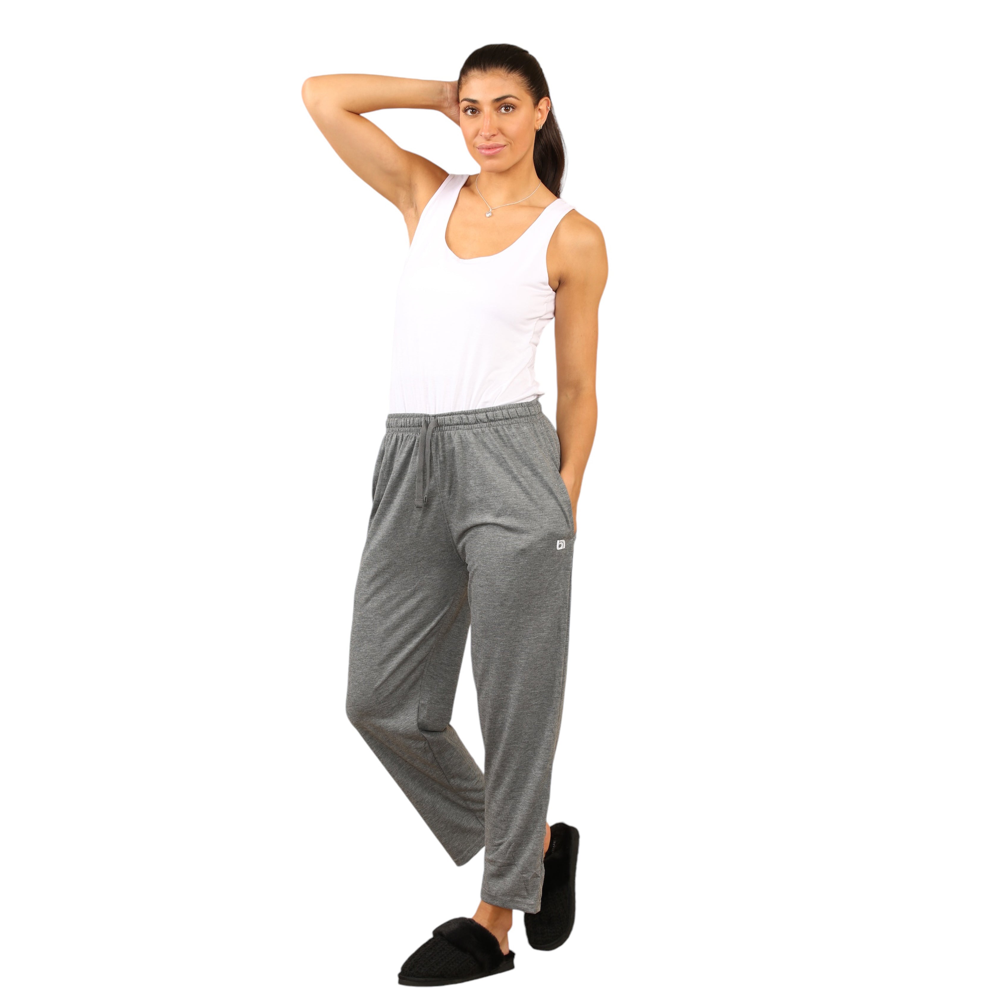 Bahob® 2 Pack Women's Pyjama Bottoms Womens Pants Soft Lounge Pants Sleep Pajama Bottoms with Pocket Women's Sleepwear Trousers S-XXL