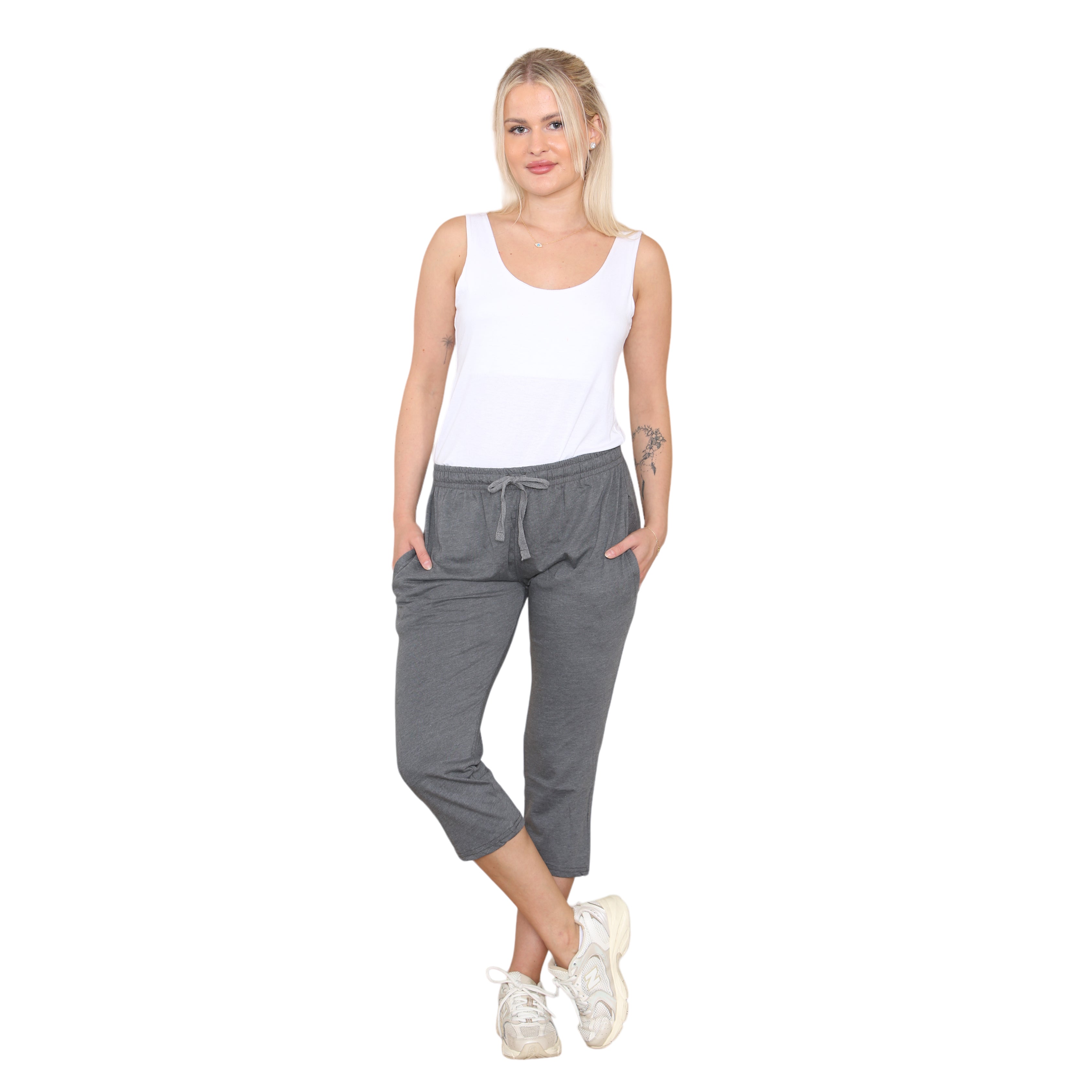 Bahob® 2 Pack Women's Pajama's Bottoms Lounge Capri Pants Soft Cropped Pjs Trouser For Women's Girls Sleepwear S-XXL