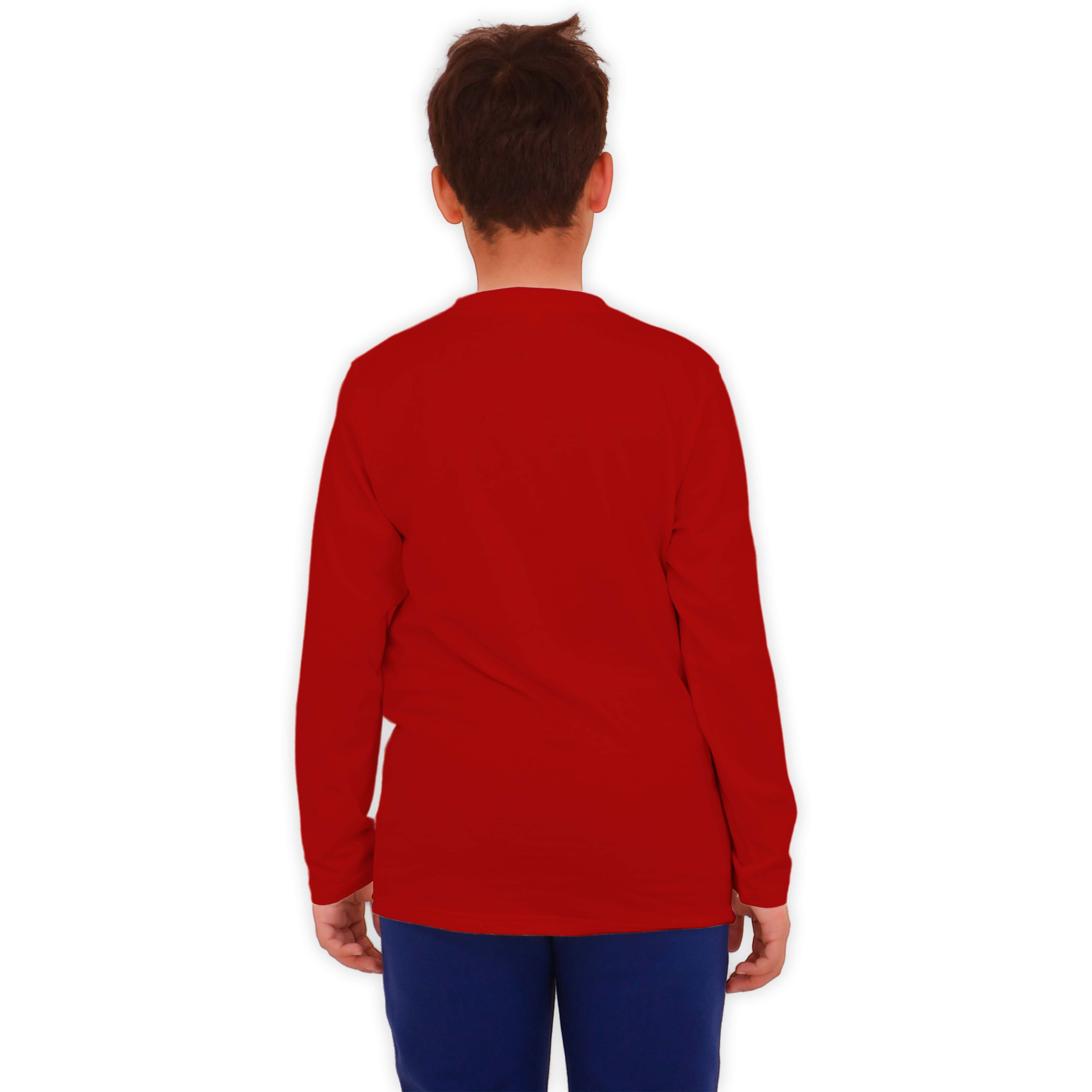 3 Pack Boys Girls Long Sleeved Top Round Neck Kids T Shirts Soft Cotton PE Top 5-14 Years