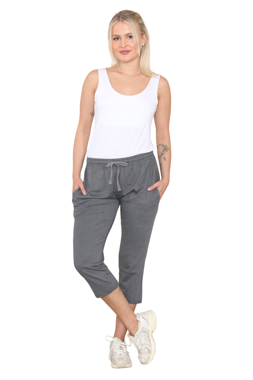 Women's 2 Pack Pyjamas Bottoms Lounge Capri Pants Soft Cropped Pjs Trouser - Bahob