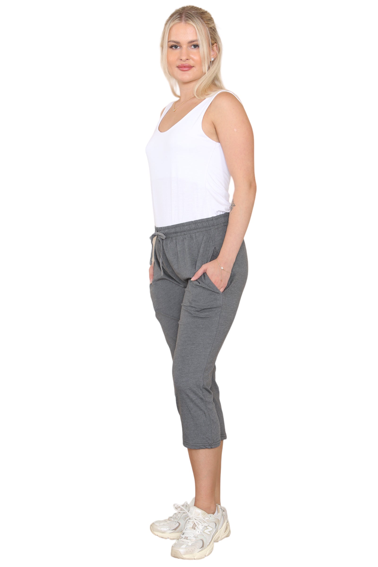 Women's 2 Pack Pyjamas Bottoms Lounge Capri Pants Soft Cropped Pjs Trouser - Bahob