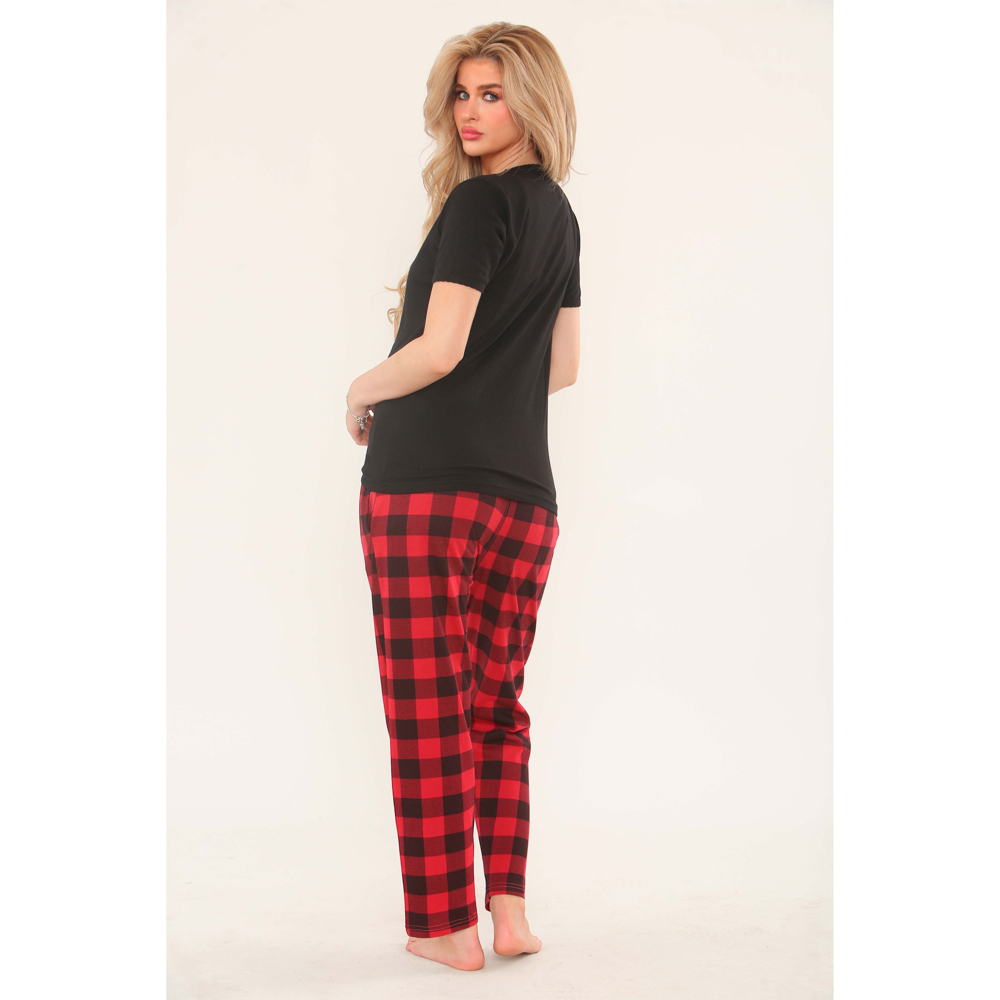 Women's Pyjamas Set Short Sleeve Cotton Printing Pjs Loungewear Soft Nightwear Sleepwear Set with Pockets Ladies Pjs Set S-XXL