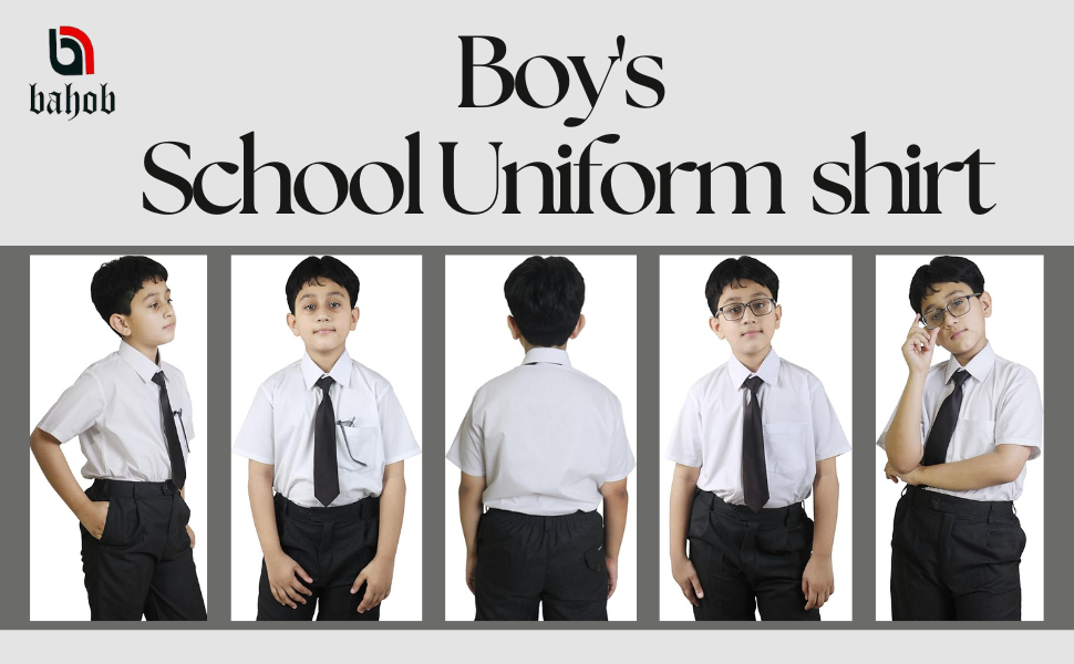 Bahob® 2 Pack boys dress shirts for School