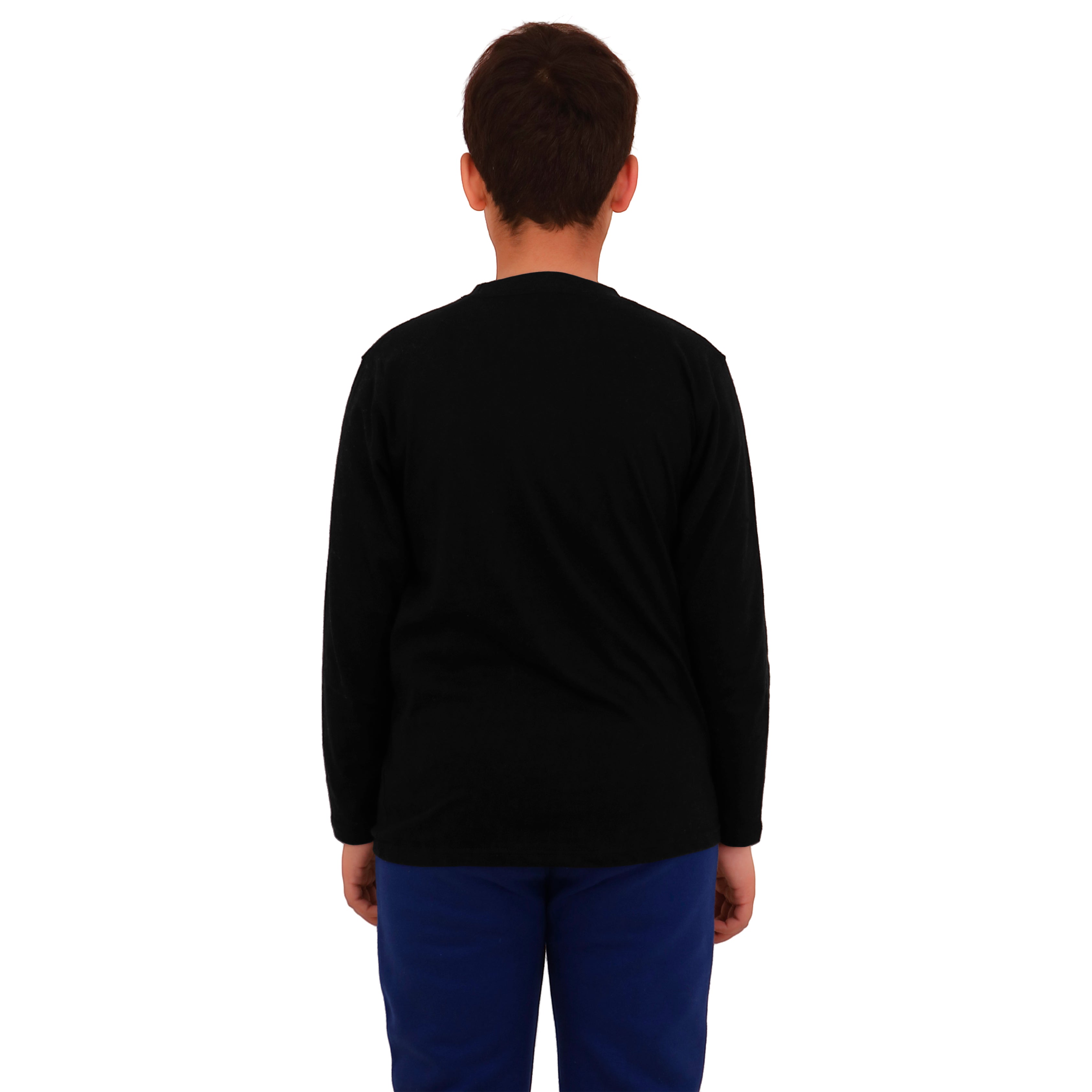 3 Pack Boys Girls Long Sleeved Top Round Neck Kids T Shirts Soft Cotton PE Top 5-14 Years