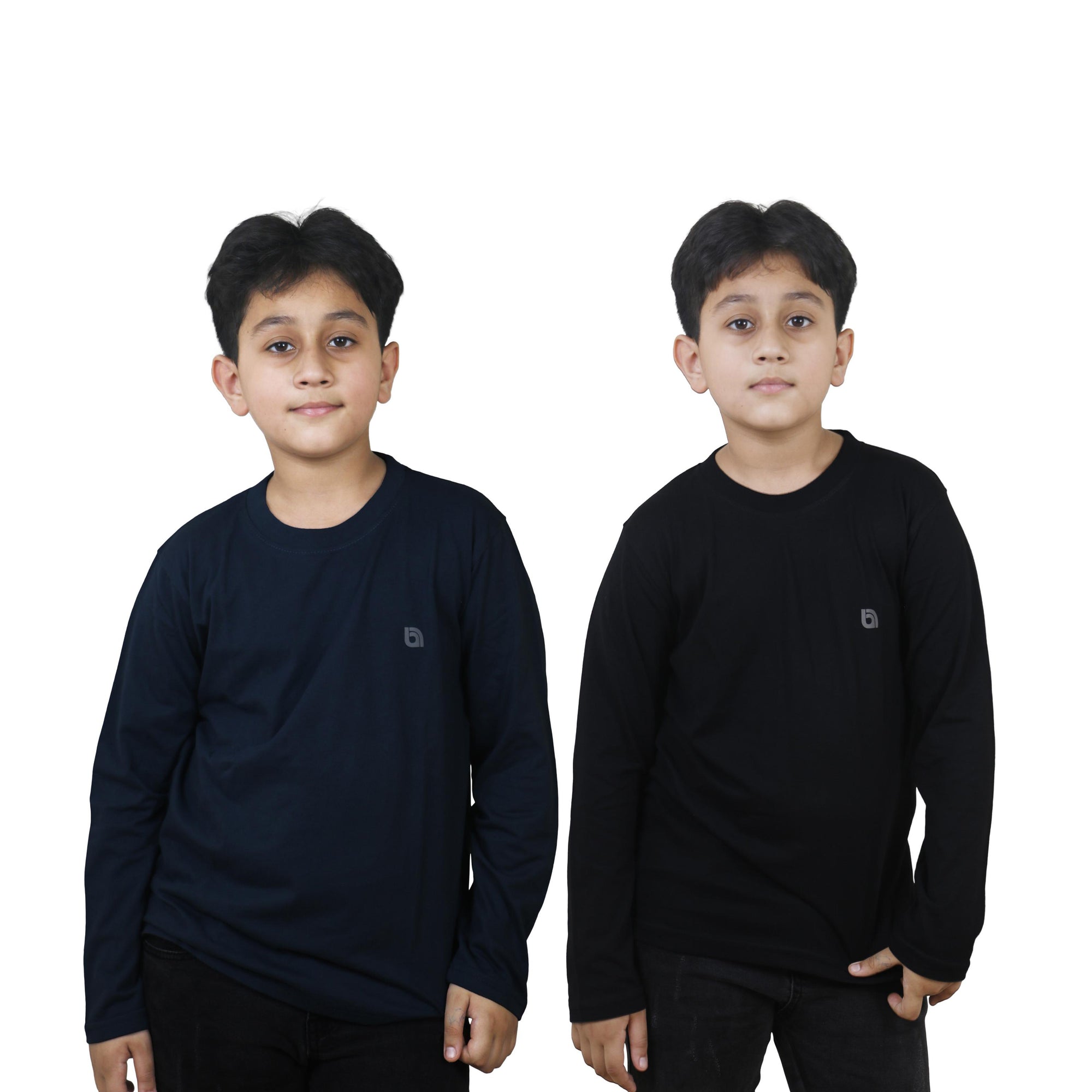 Bahob® 2 Pack Boys Long Sleeve T-Shirt Top Children's Round Neck Long-Sleeve T-Shirt Soft Cotton 3-14 Years kids t shirt