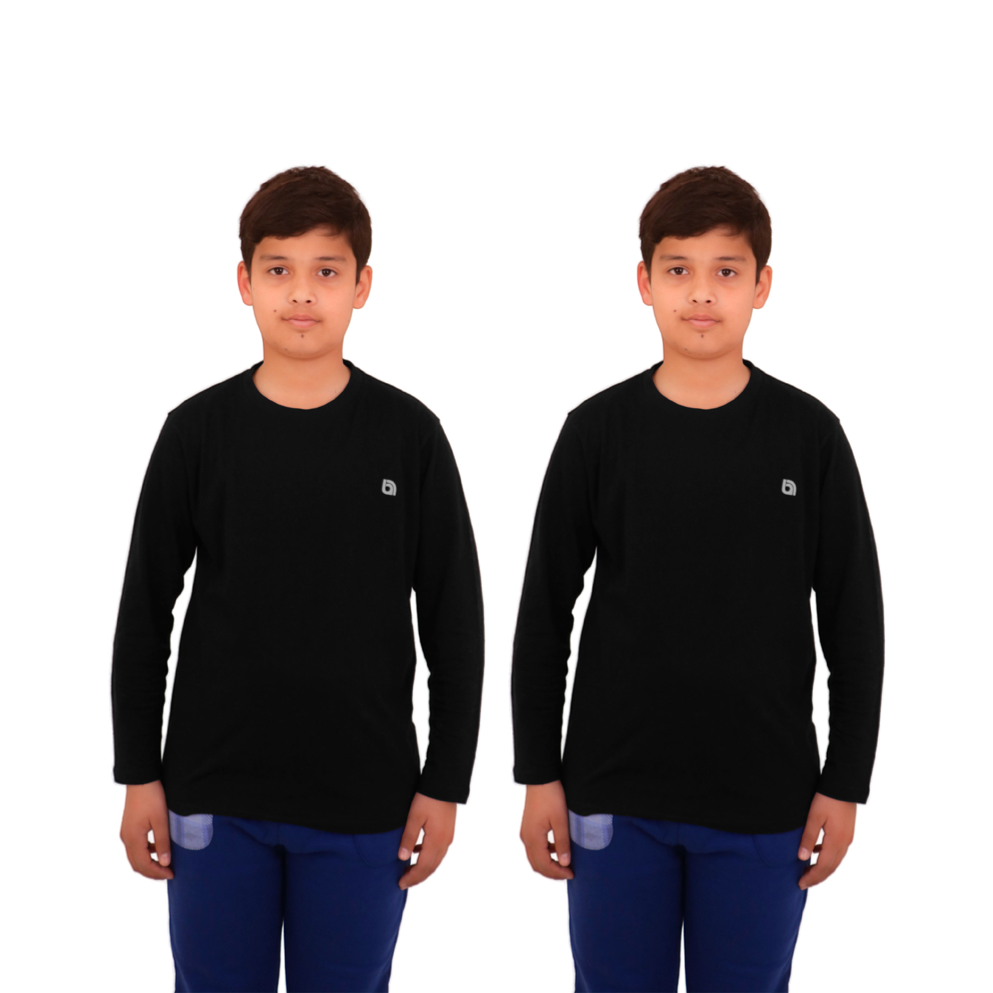 Bahob® 2 Pack Boys Long Sleeve T-Shirt Top Children's Round Neck Long-Sleeve T-Shirt Soft Cotton 3-14 Years kids t shirt