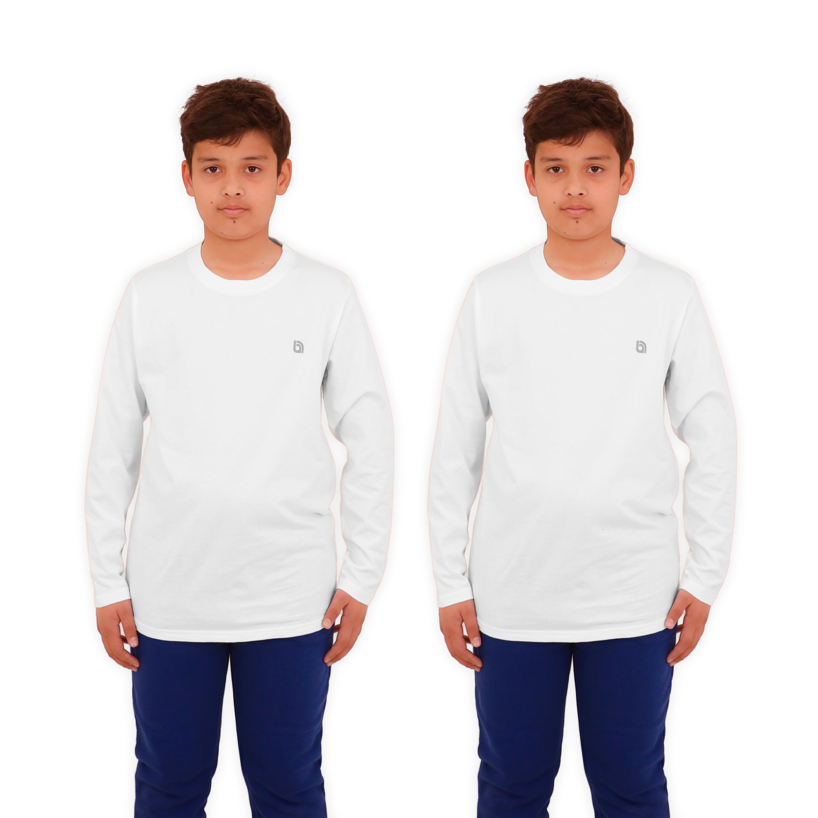Bahob® 2 Pack Boys Long Sleeve T-Shirt Top Children's Round Neck Long-Sleeve T-Shirt Soft Cotton 3-14 Years kids t shirt
