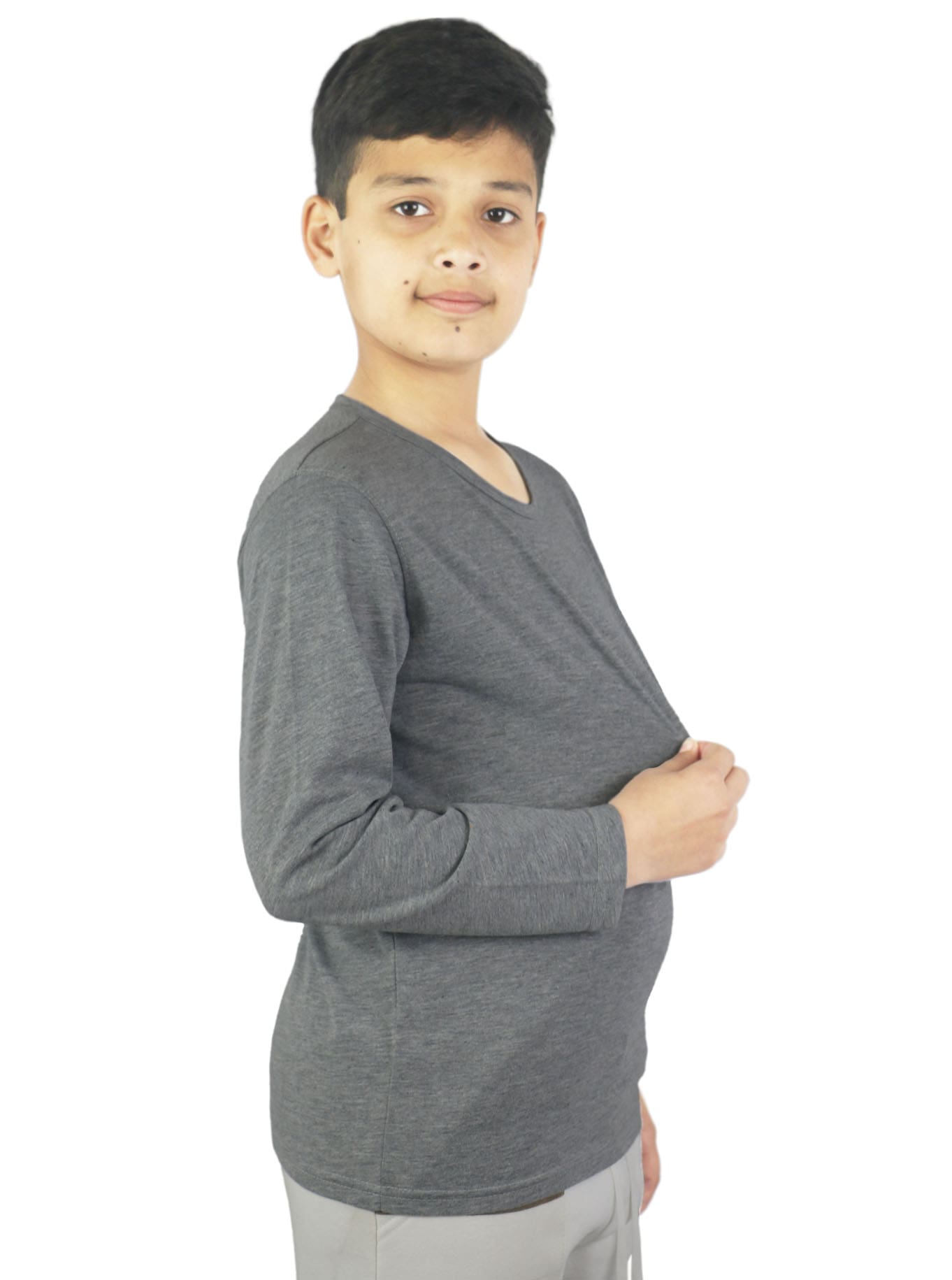Bahob® 3 Pack Boys Long Sleeved Round Neck T Shirts Soft Cotton Top. - Bahob