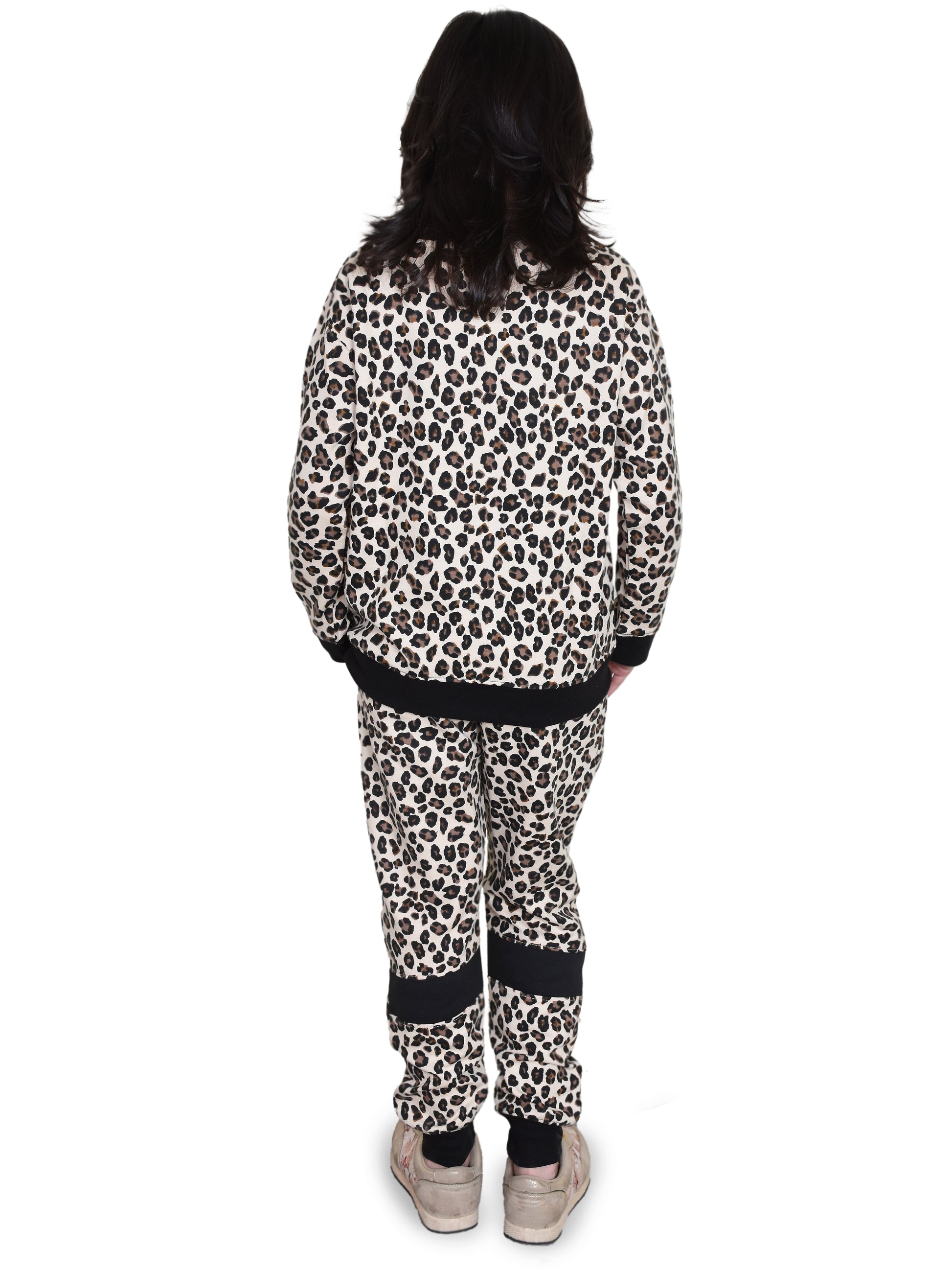 Girls leopards print tracksuit set