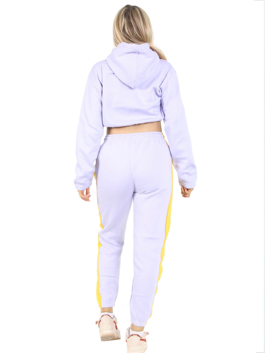 2 Pcs Women Hoodie Crop Top & Joggings Pants - Bahob