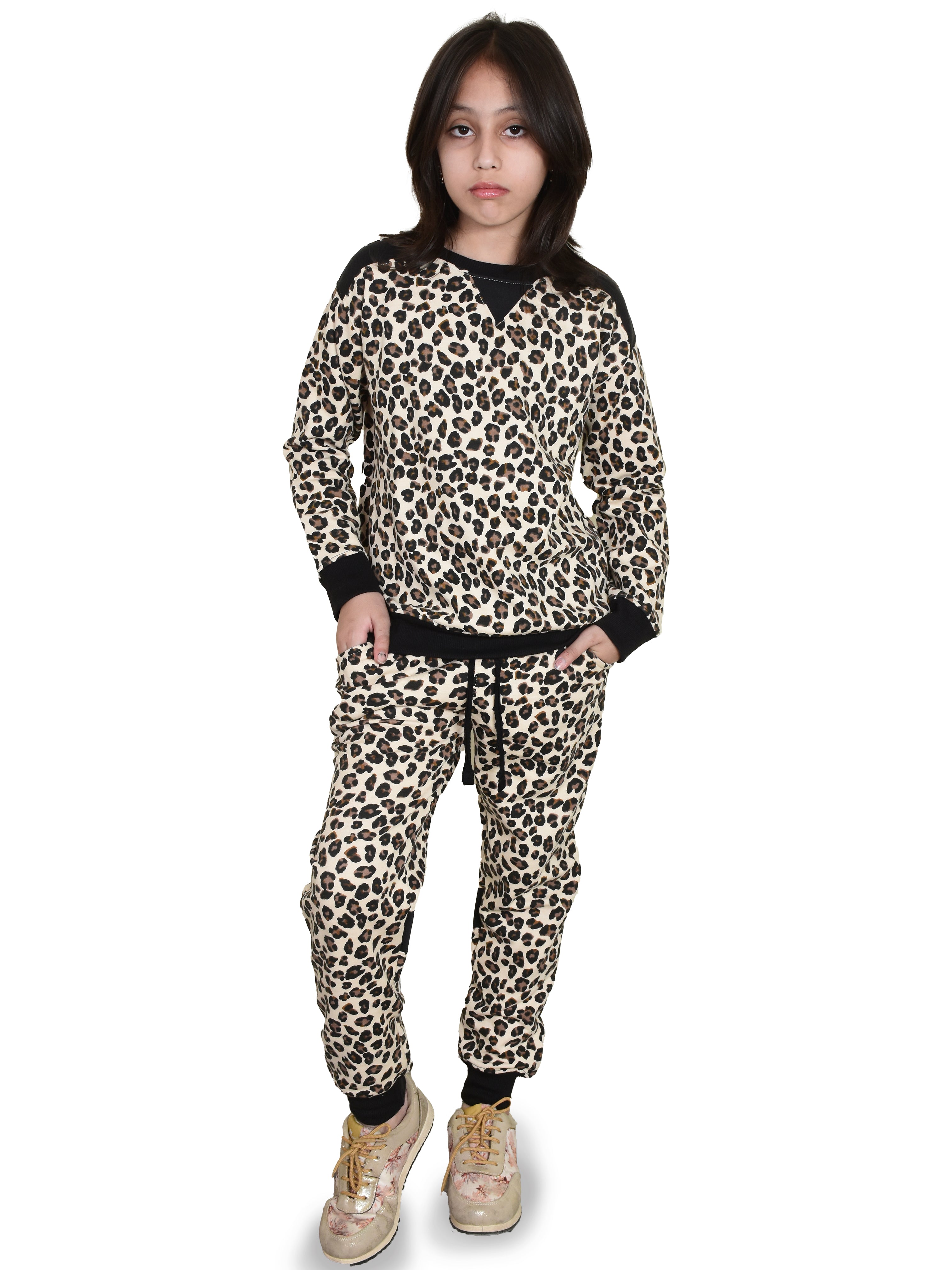 Girls animal print tracksuit
