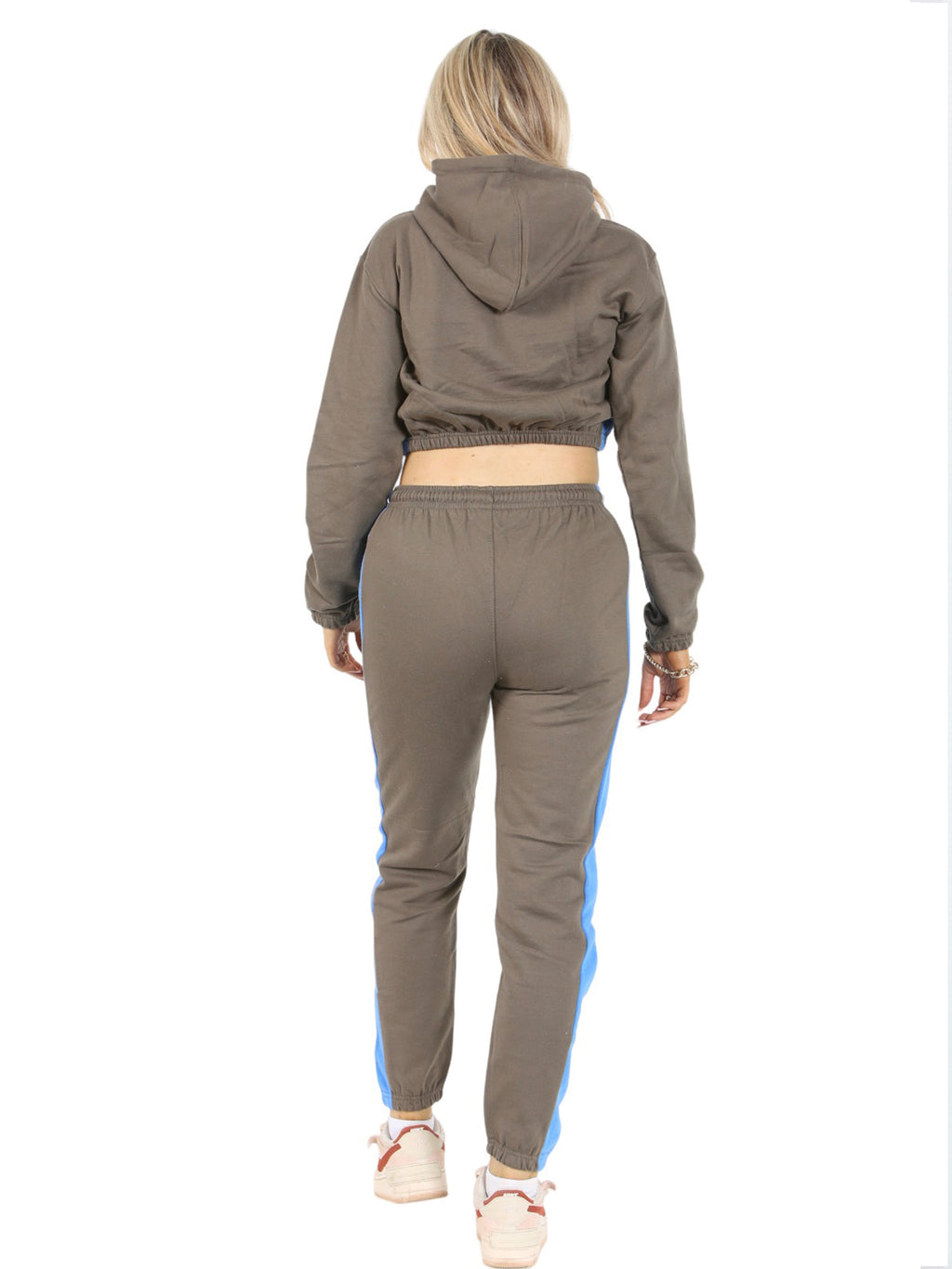 2 Pcs Women Hoodie Crop Top & Joggings Pants - Bahob