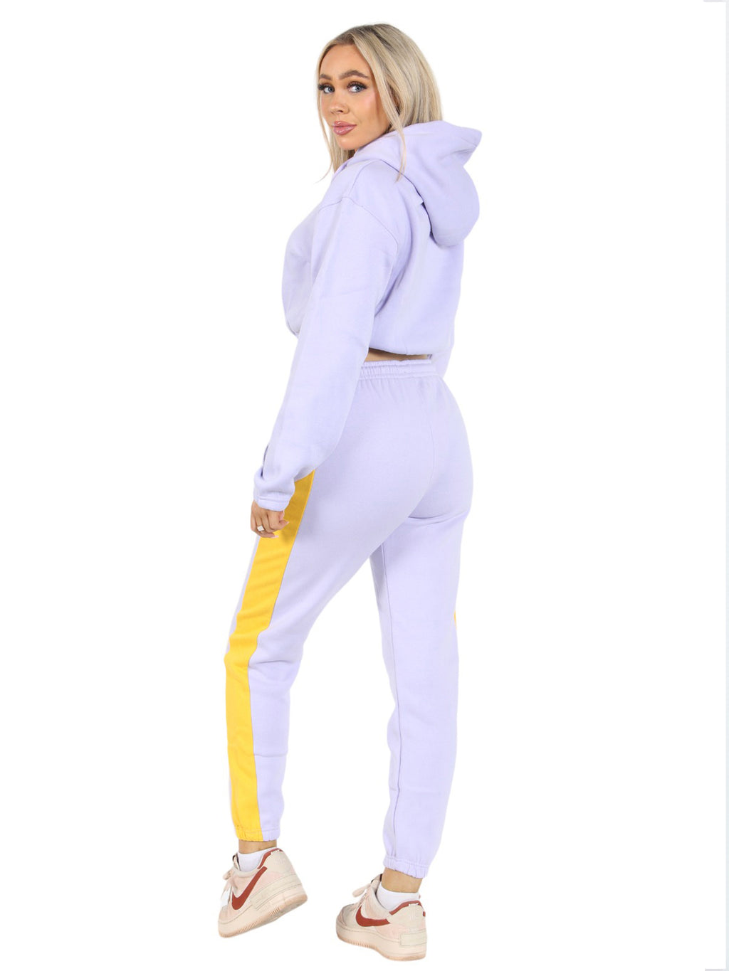 2 Pcs Women Hoodie Crop Top & Joggings Pants - Bahob