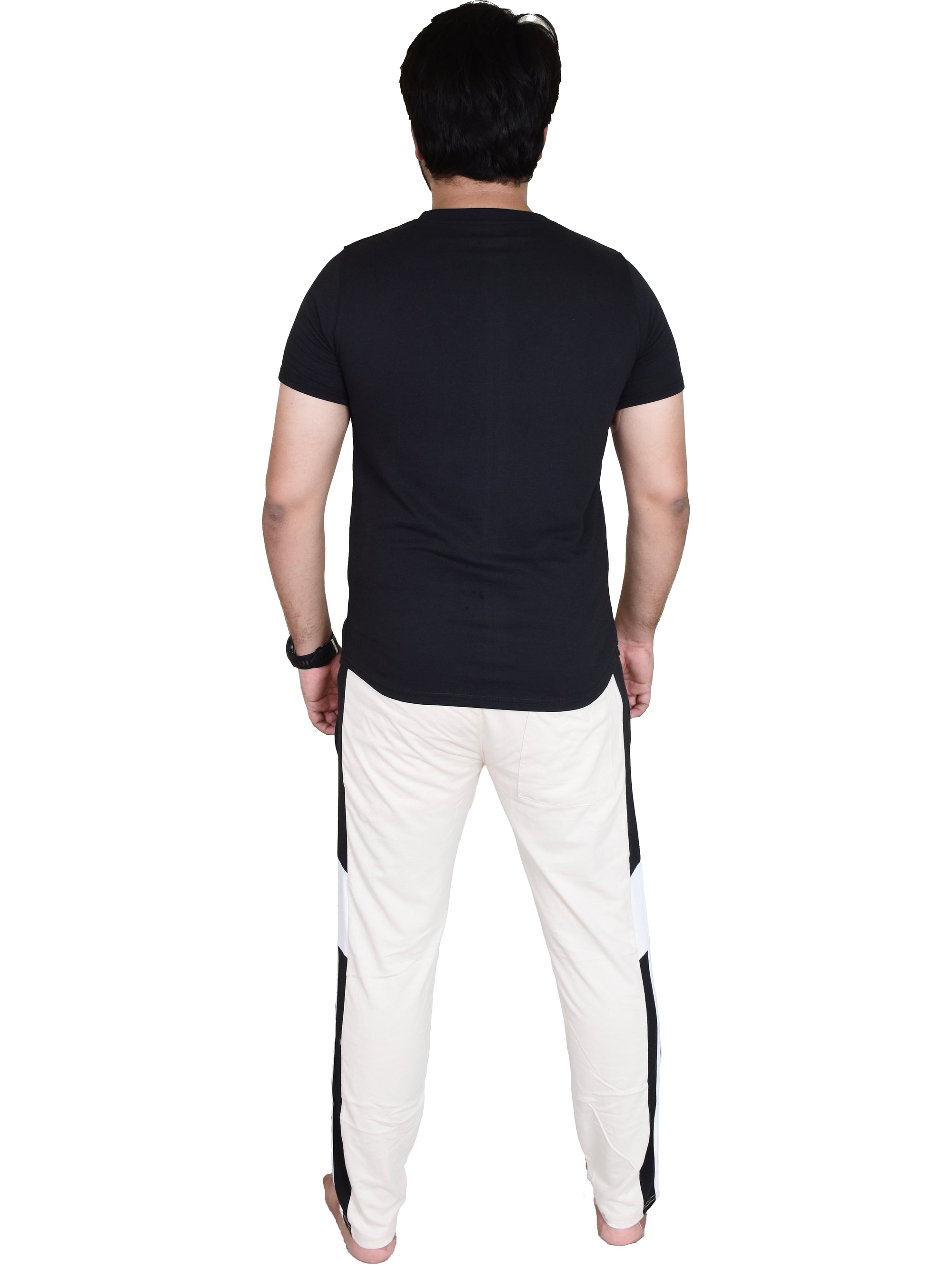 Men's Pyjamas Sets, Plain Short Sleeve Top and Bottoms Loungewear Set - Bahob
