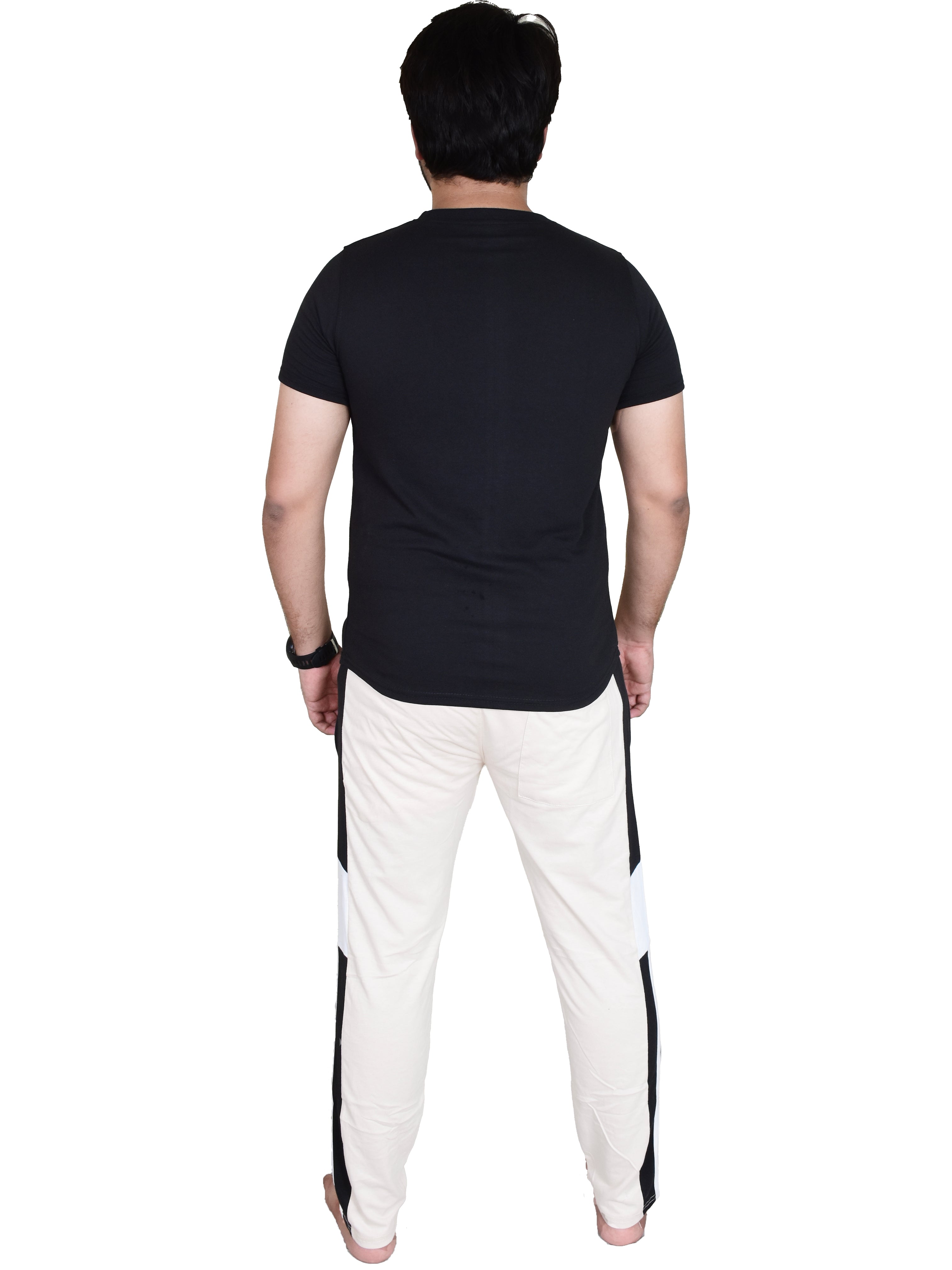 Men's Pyjamas Sets, Plain Short Sleeve Top and Bottoms Loungewear Set - Bahob