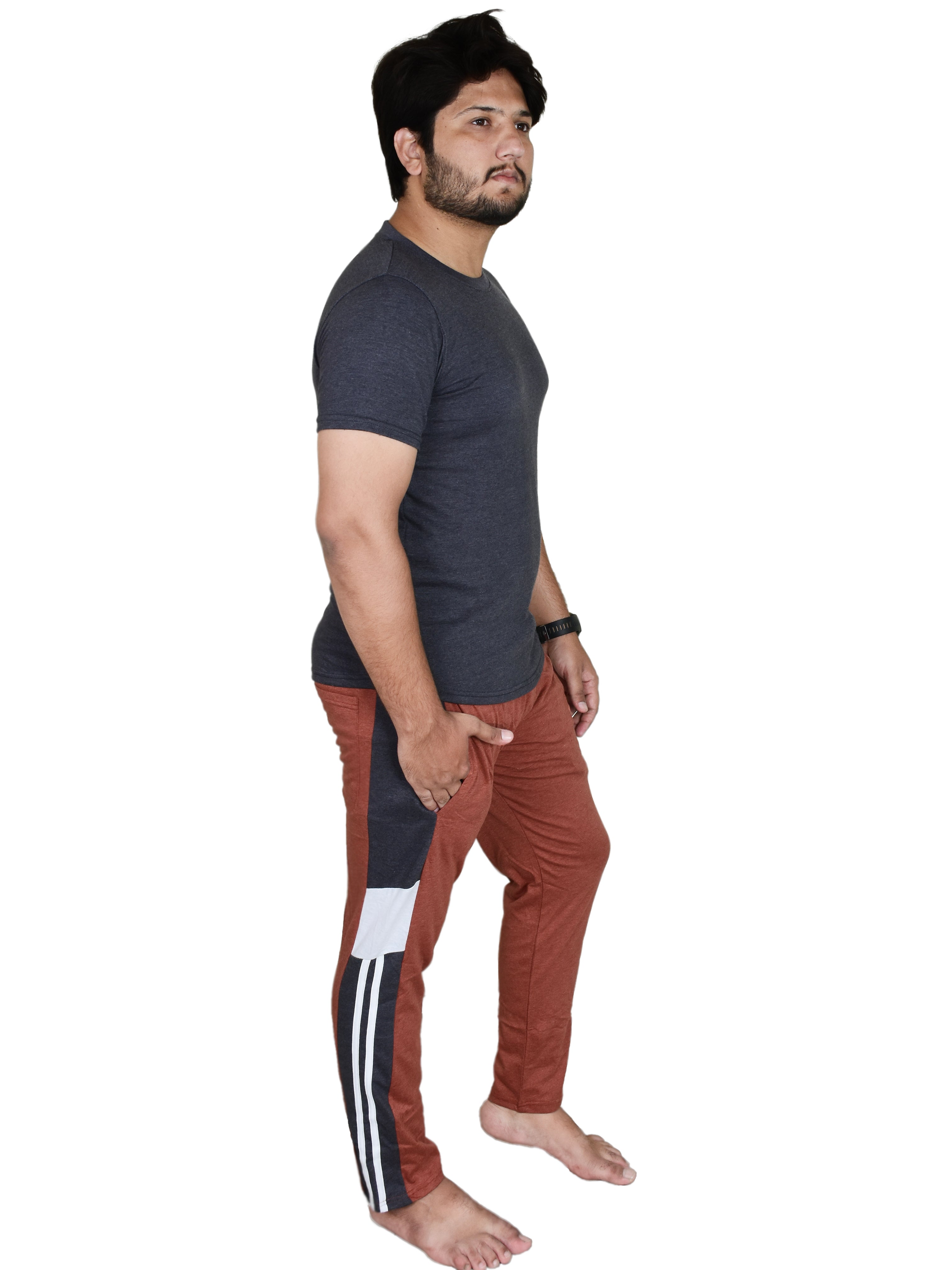 Men's Pyjamas Sets, Plain Short Sleeve Top and Bottoms Loungewear Set - Bahob