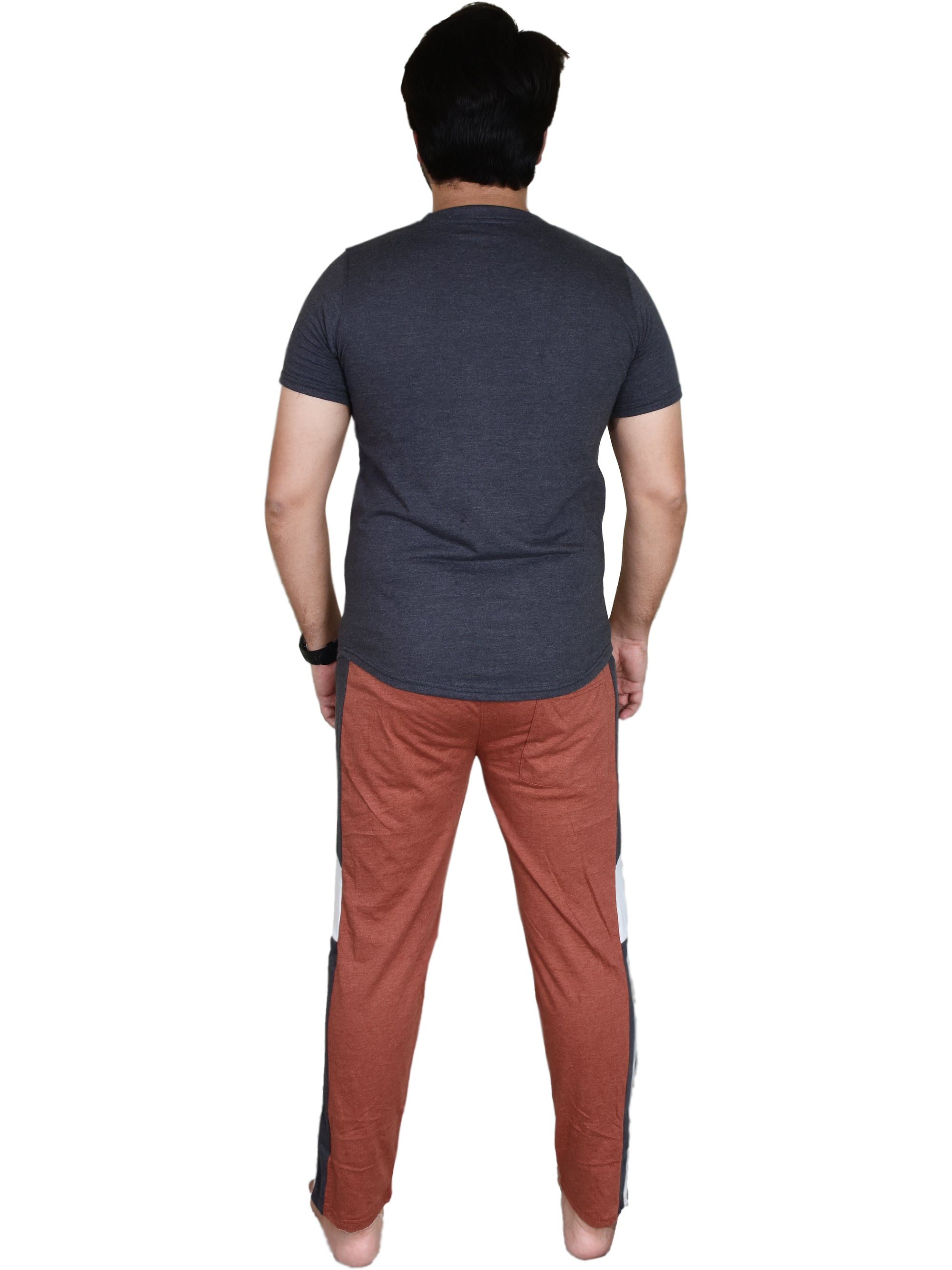 Men's Pyjamas Sets, Plain Short Sleeve Top and Bottoms Loungewear Set - Bahob