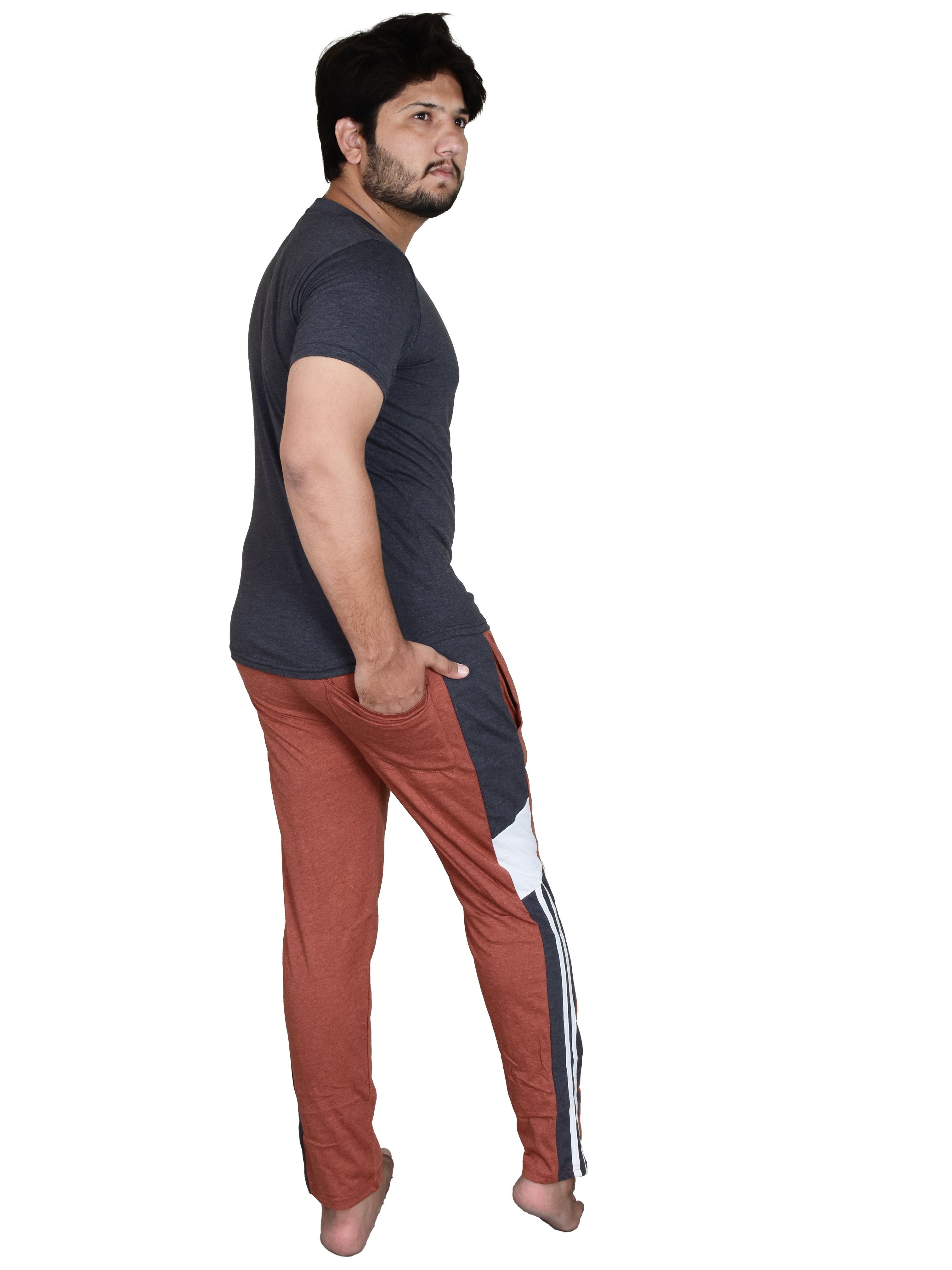 Men's Pyjamas Sets, Plain Short Sleeve Top and Bottoms Loungewear Set - Bahob