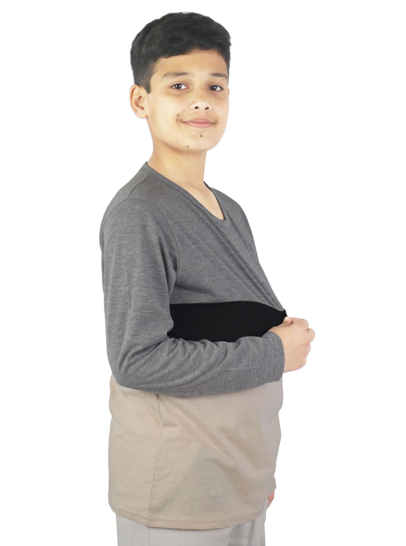 Bahob® 3 Pack Boys Long Sleeved Round Neck T Shirts Soft Cotton Top. - Bahob